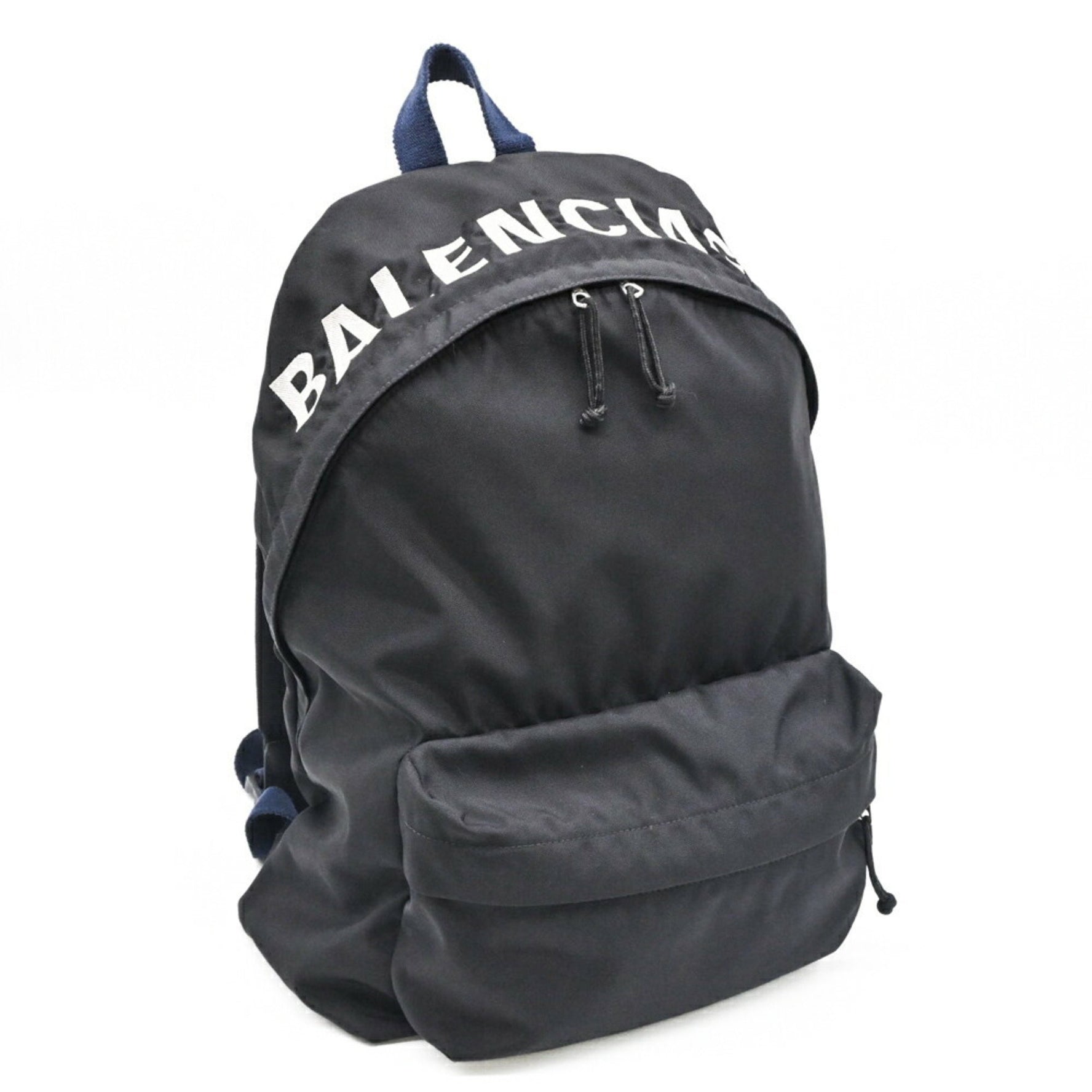 BALENCIAGA Wheeled Backpack, Rucksack, Daypack, Embroidered, Leather, Black
