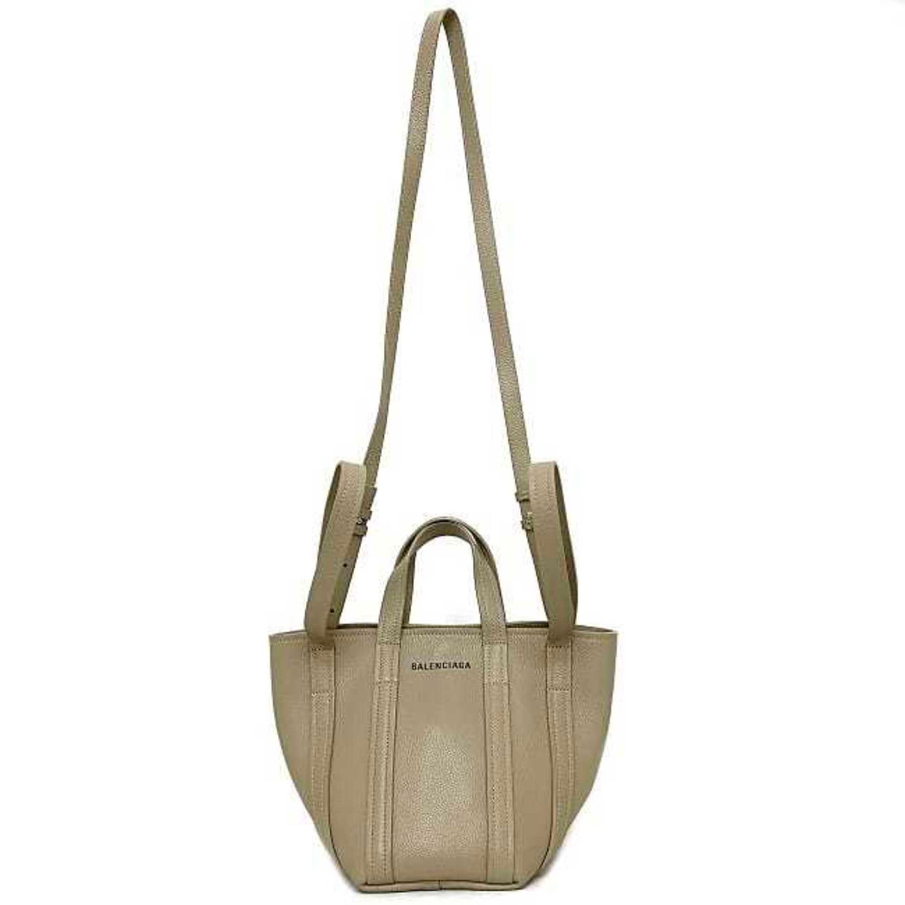 Balenciaga 2way Tote XS Beige Silver Everyday Leather BALENCIAGA North South Handbag Shoulder Bag
