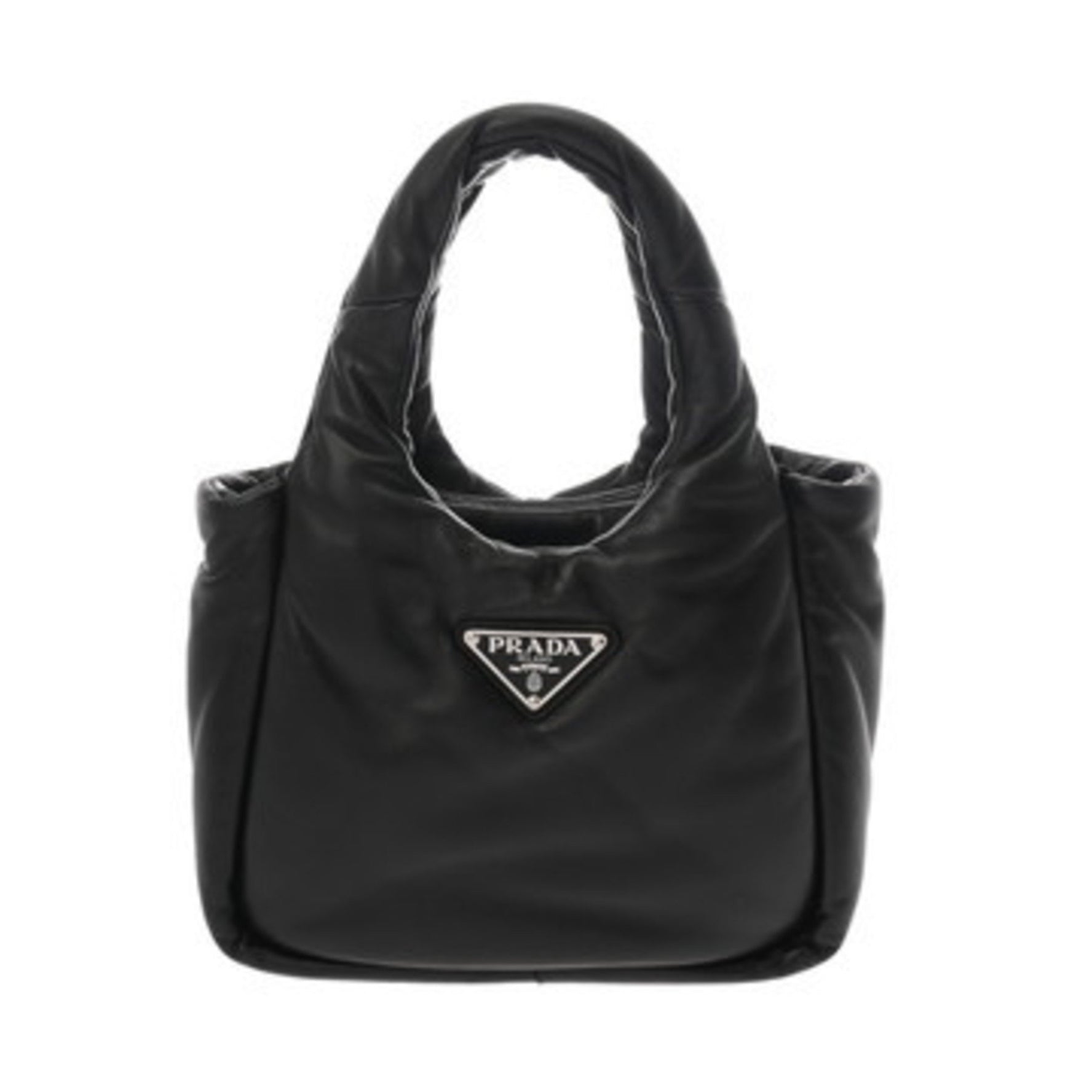 PRADA Padded Mini Tote Nappa Leather Handbag, A-Rank, Pre-Owned, Ginzo