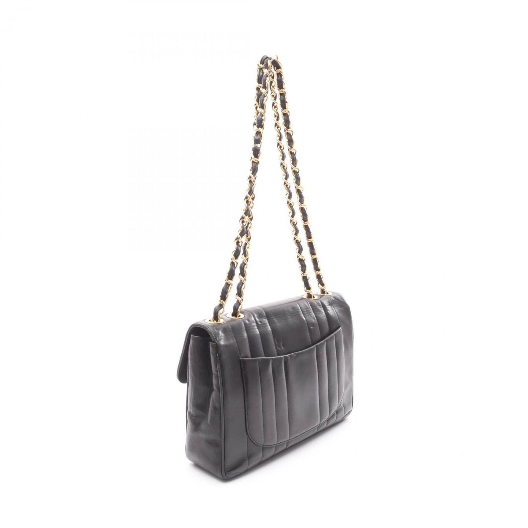 CHANEL Mademoiselle Deca Matelasse Shoulder Bag, Lambskin Leather