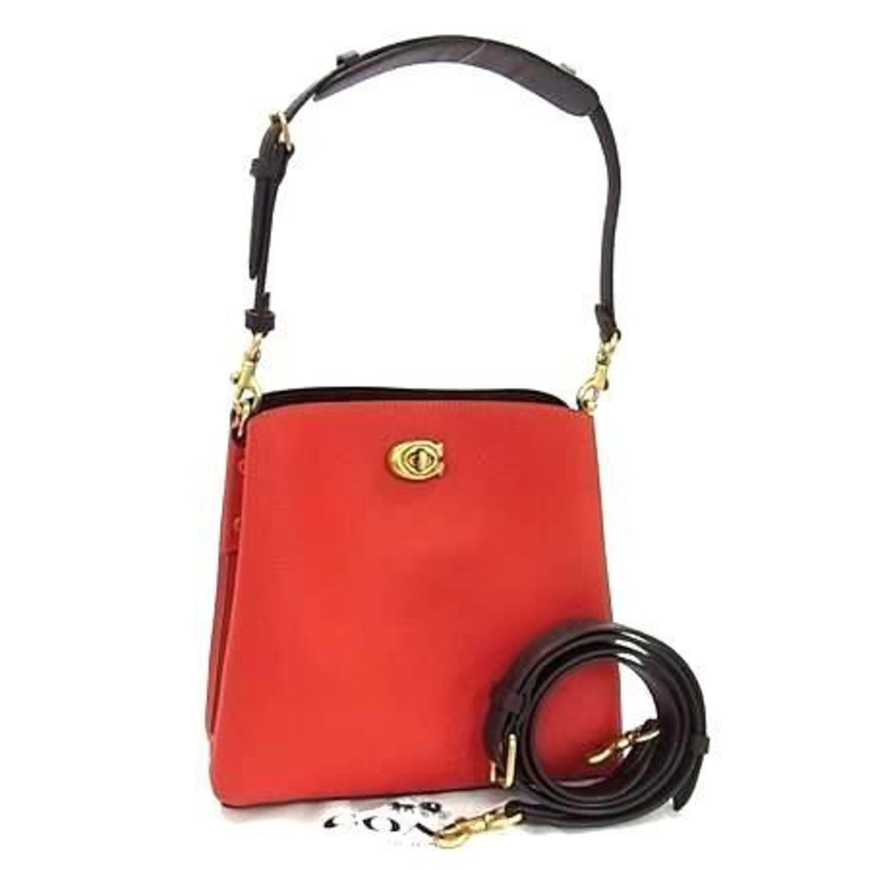 COACH Shoulder Bag Willow Red Leather Bucket