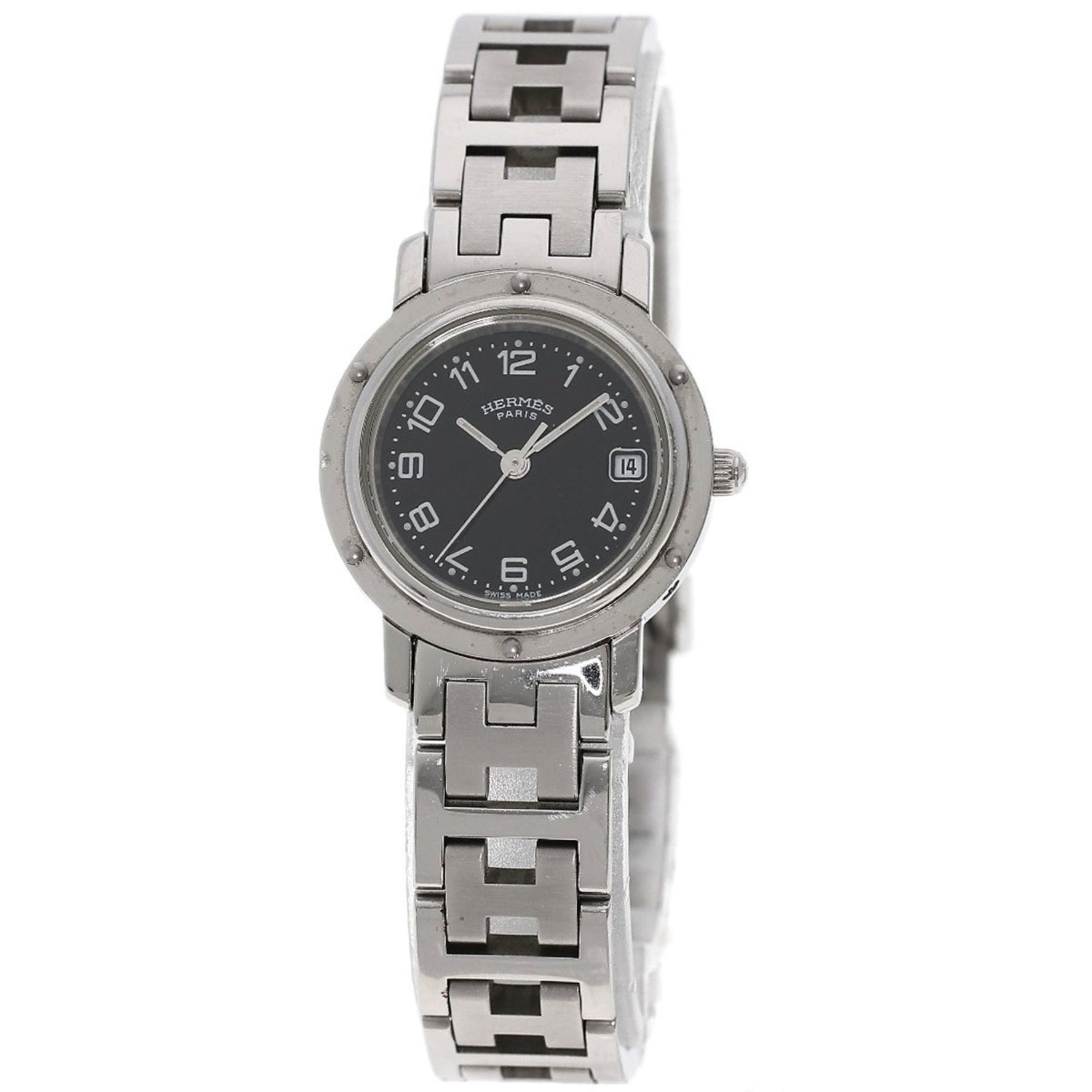 Hermes CL4.210 Clipper Watch Stainless Steel SS Ladies HERMES
