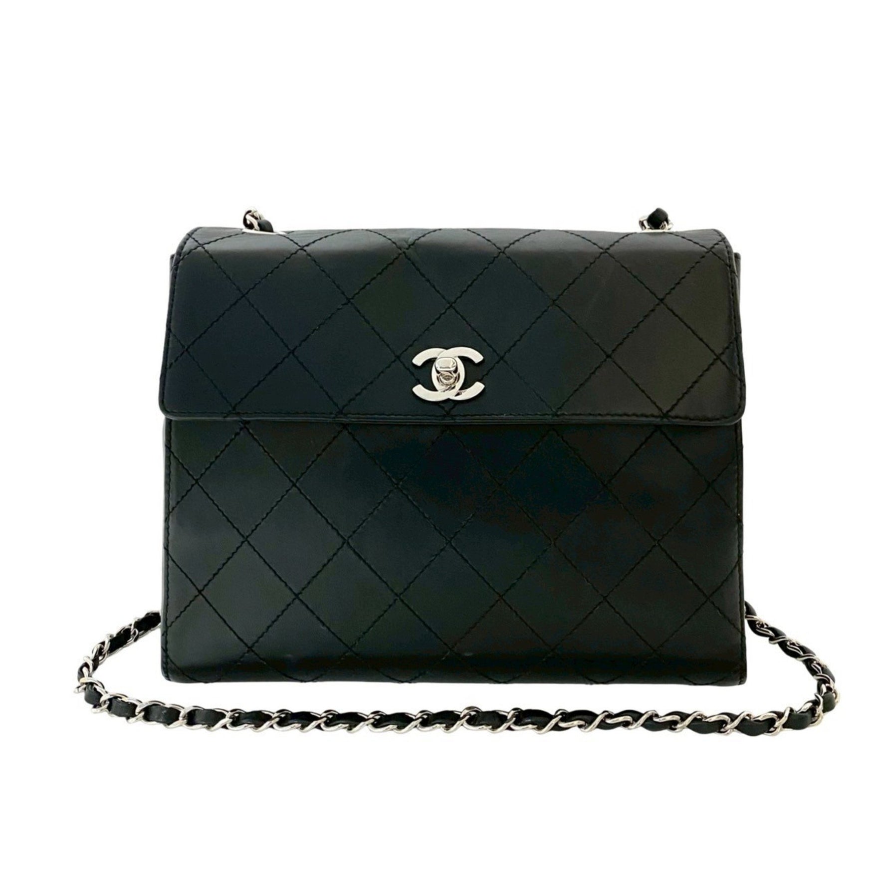 CHANEL Matelasse Coco Mark Lambskin Chain Shoulder Bag in