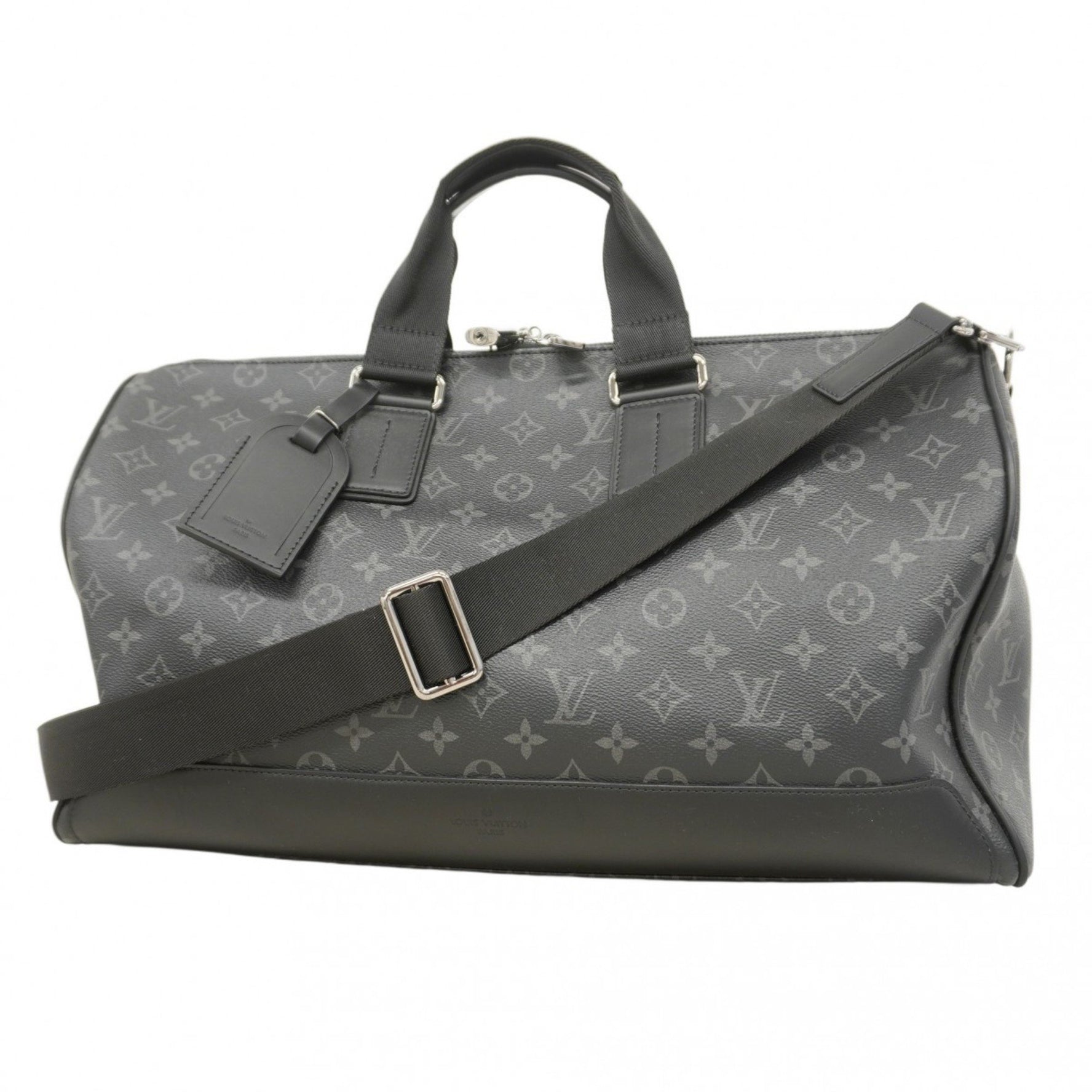 Louis Vuitton Monogram Eclipse Keepall Voyage Boston Bag M43038 Black Men's P1126961