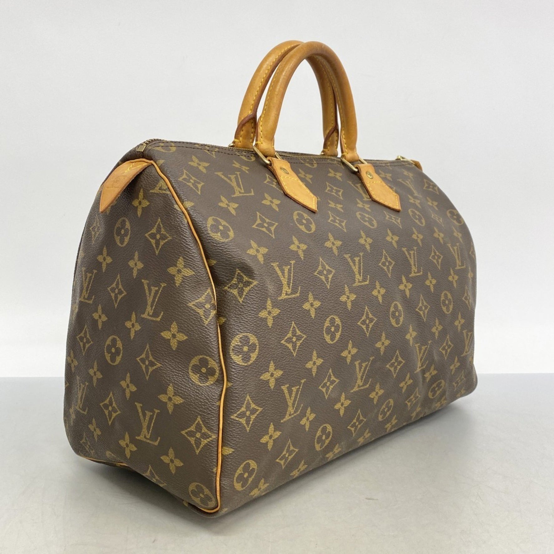 Louis Vuitton Monogram Speedy 35 Handbag M41107 Brown Women's