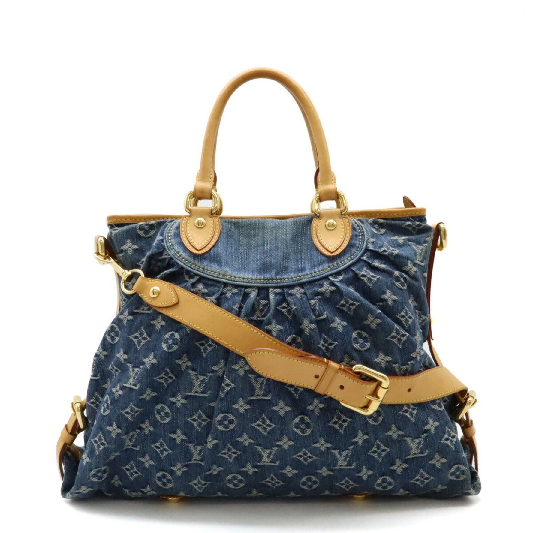 Louis Vuitton Monogram Denim Neo Cavi GM Tote Bag Handbag Shoulder
