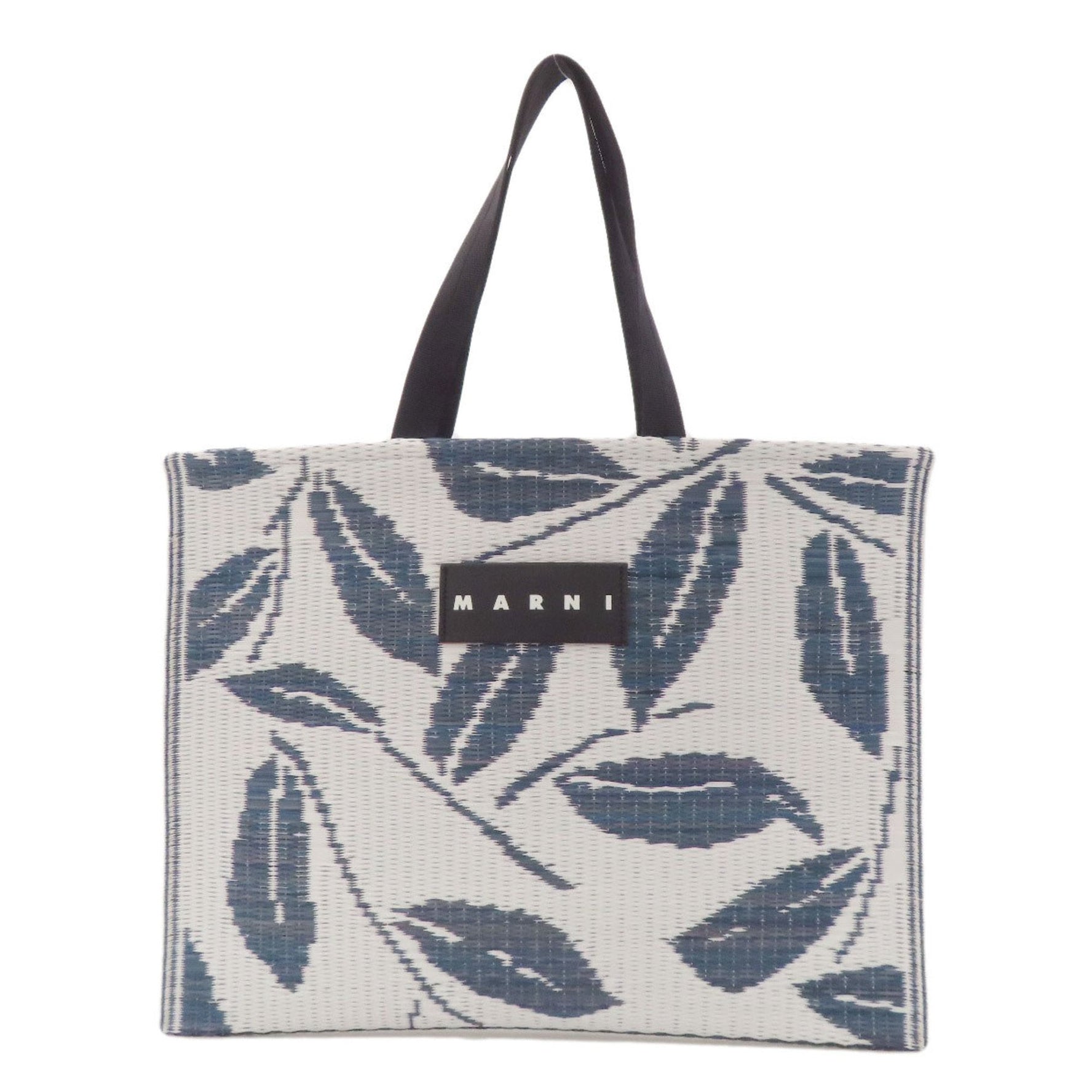 MARNI Folding Tote Bag, Plant Pattern, Polypropylene
