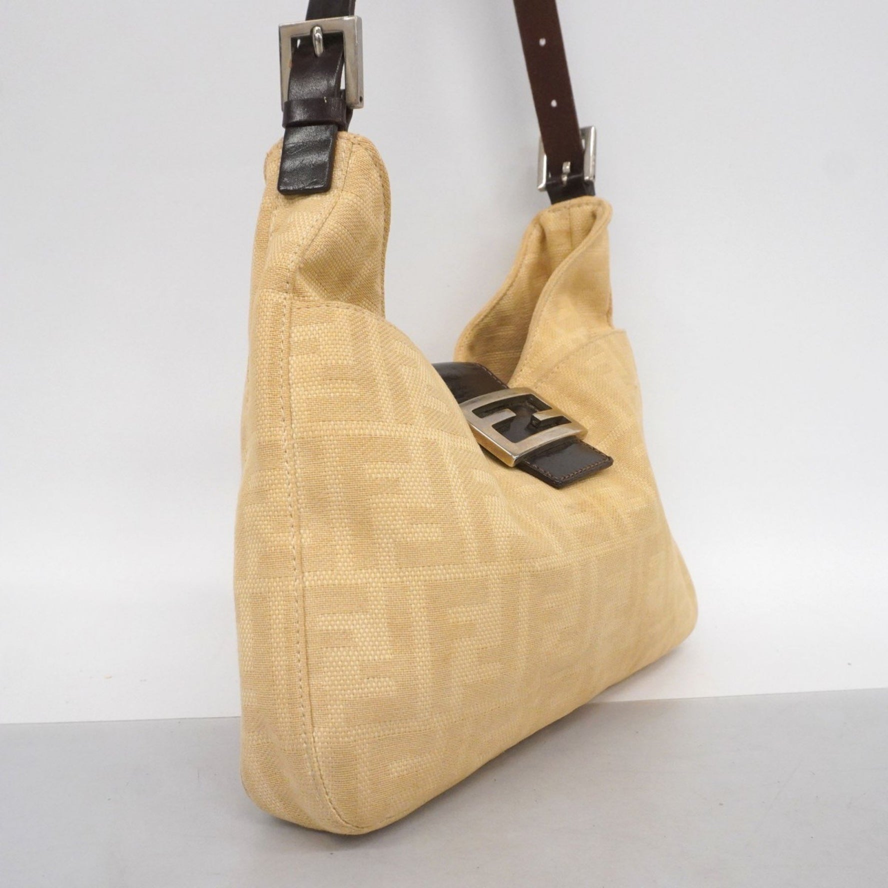 Fendi shoulder bag in Zucca canvas, beige and brown