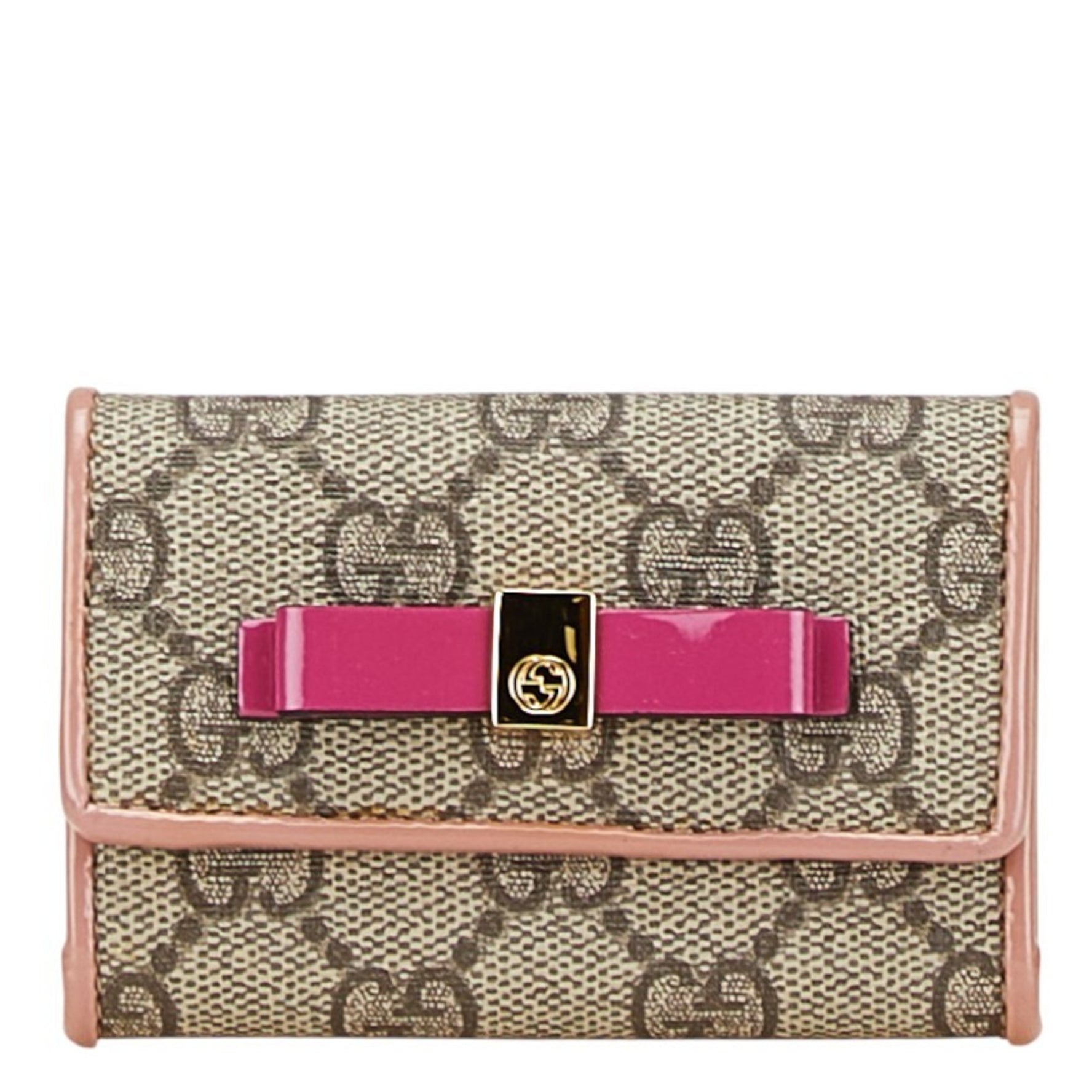 Gucci GG Supreme Princess 6-ring key case Beige Pink PVC Enamel Women's GUCCI