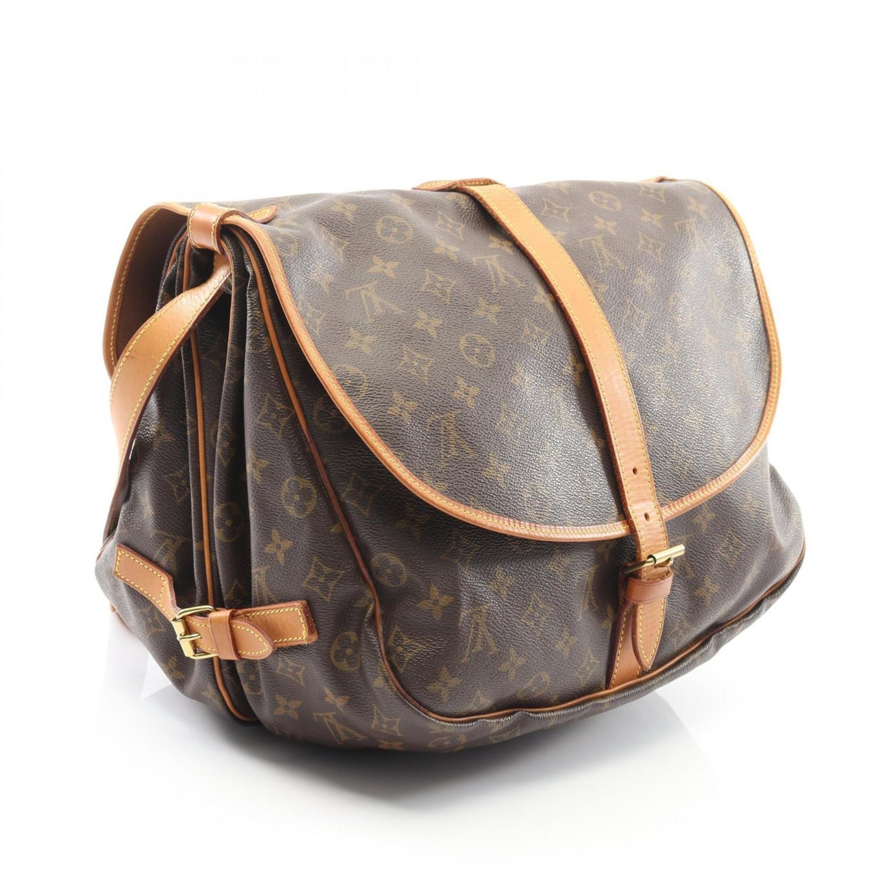 Louis Vuitton Saumur 35 Monogram Shoulder Bag in Coated Canvas and Leather, Brown