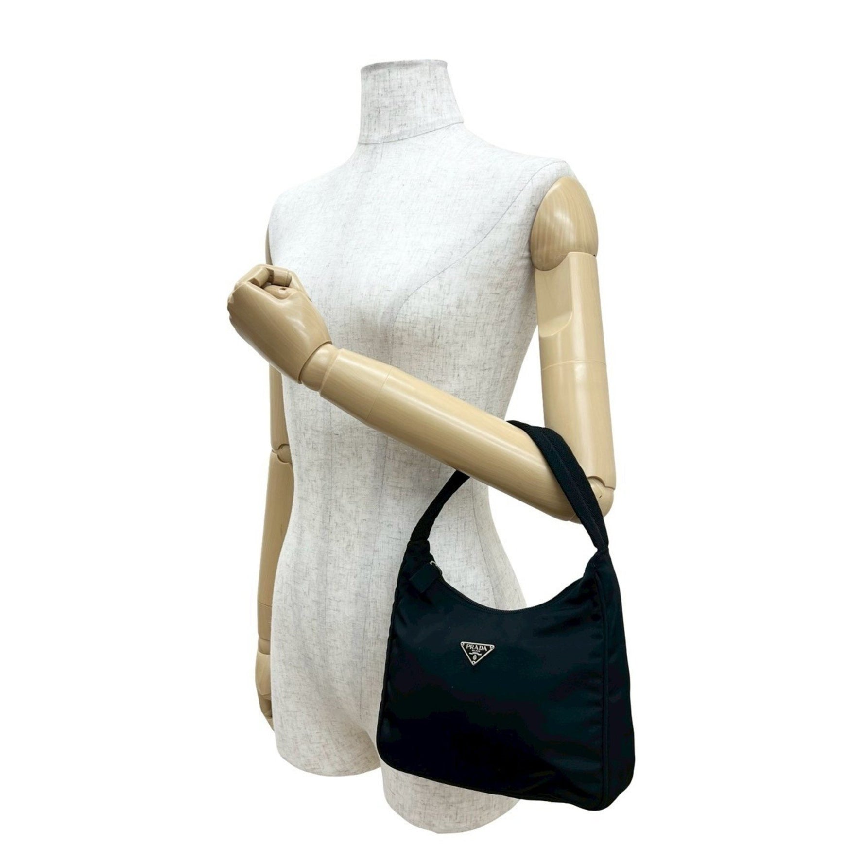 PRADA Triangle Logo Plate Tessuto Nylon Handbag, Mini Tote Bag, One-Shoulder