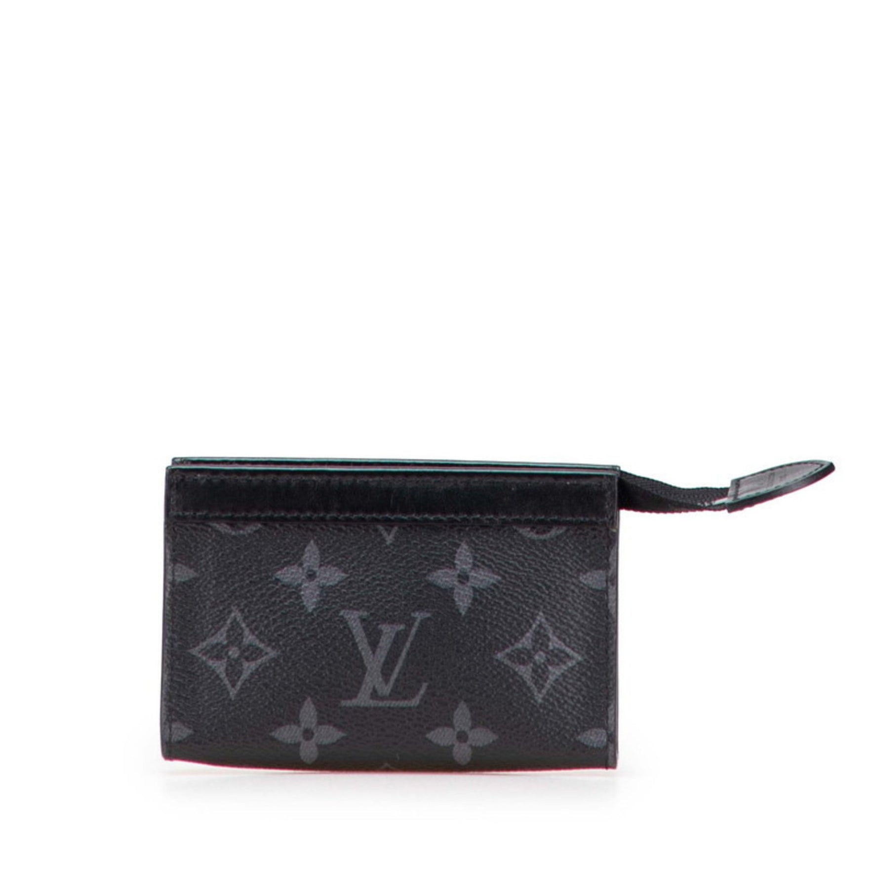 Louis Vuitton Monogram Eclipse Pochette Cle Voyage Coin Case PVC Leather