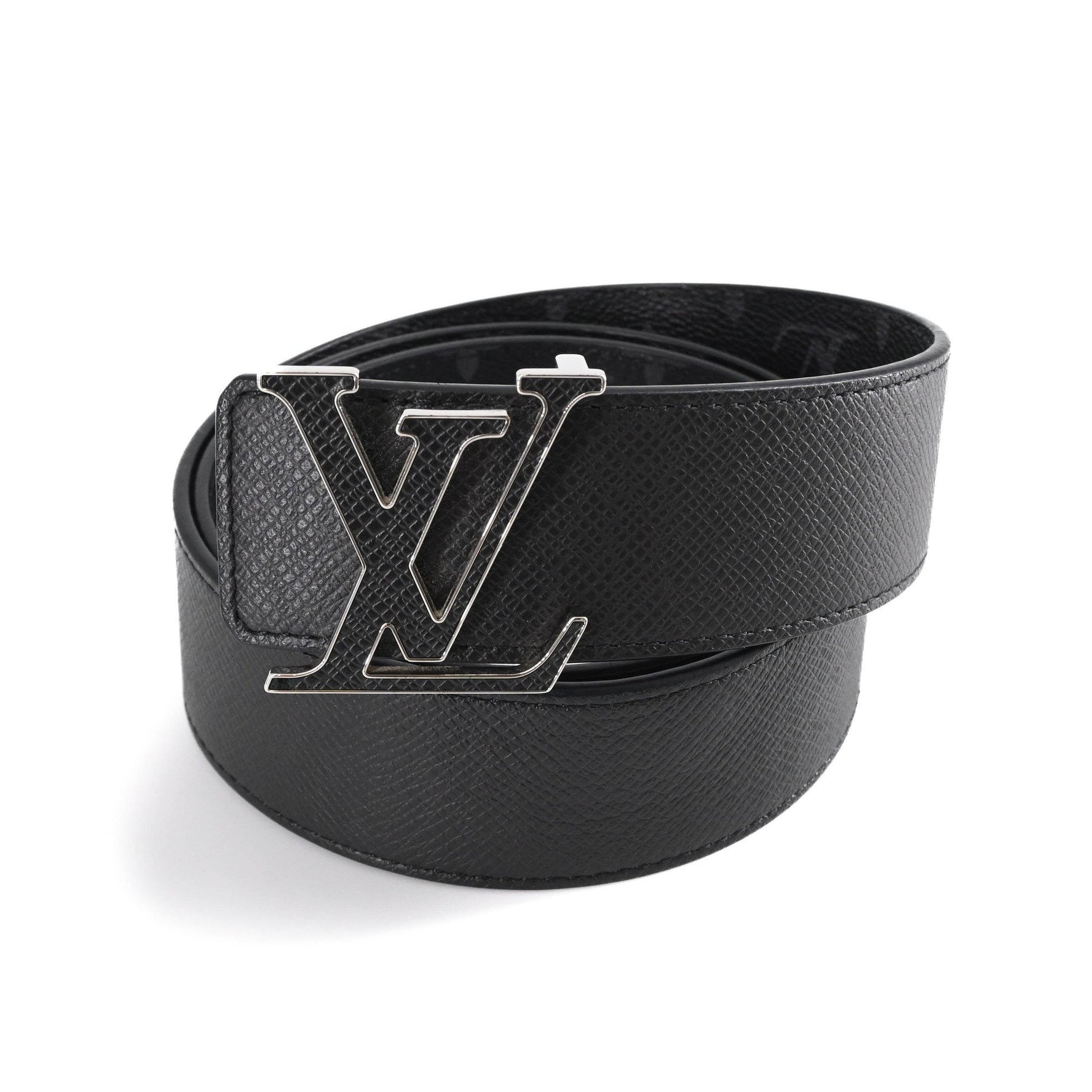 LOUIS VUITTON LV Monogram Eclipse Santur Reversible Leather Belt in #90