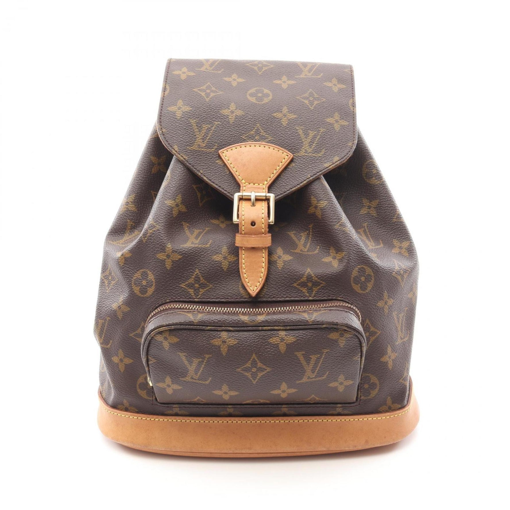 Louis Vuitton Montsouris MM Rucksack Backpack Bag Coated Canvas Leather Monogram Brown