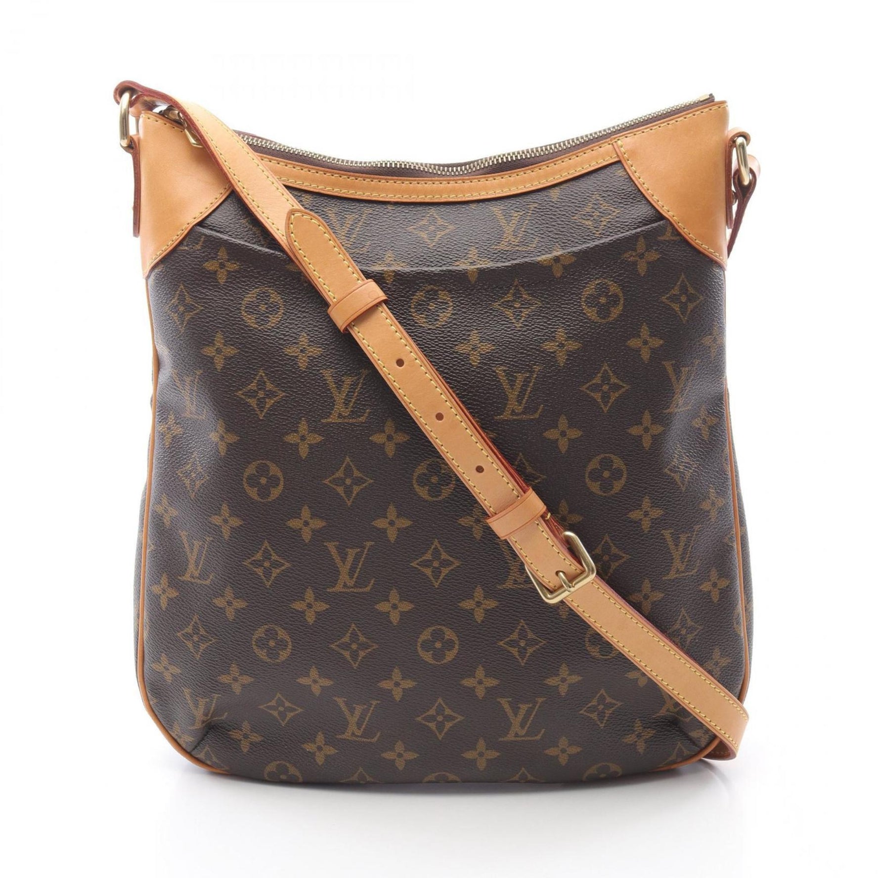 Louis Vuitton Odeon MM Monogram Shoulder Bag Coated Canvas Leather Brown