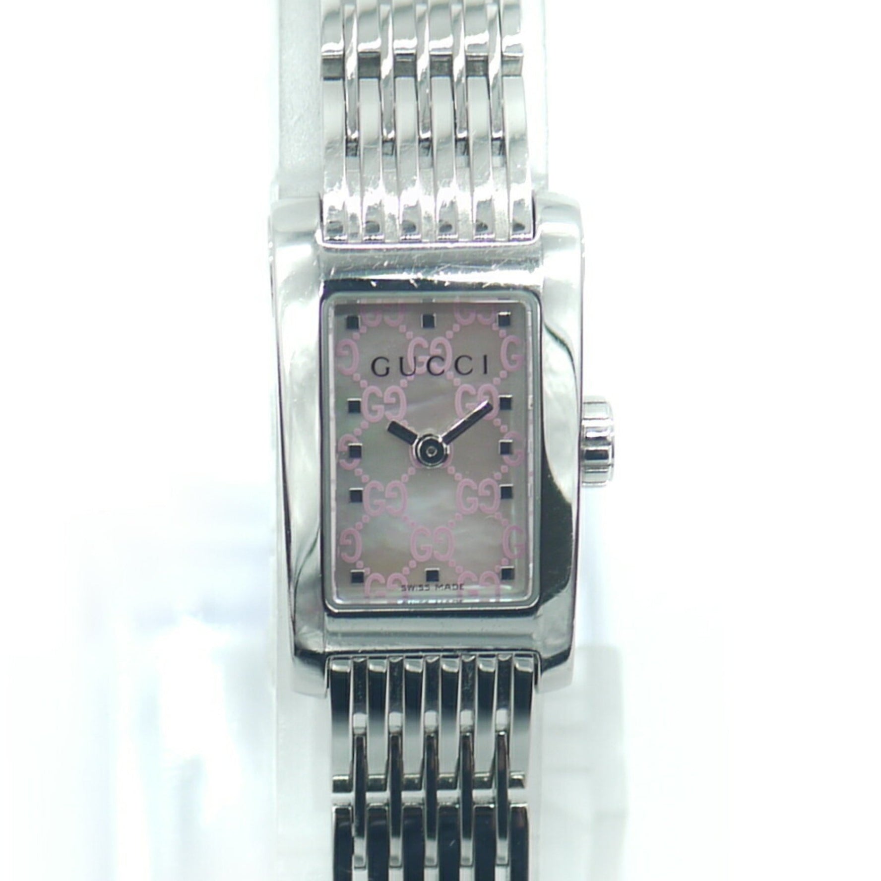 GUCCI G Metro square quartz pink shell dial ladies watch