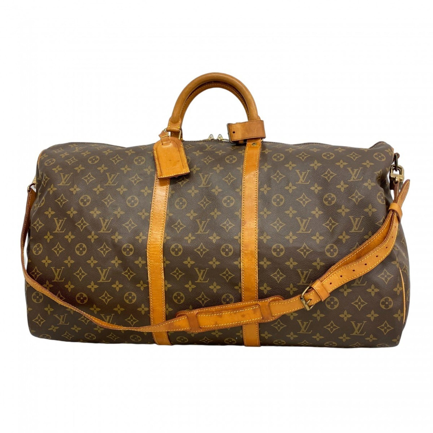 Louis Vuitton Monogram Keepall Bandouliere 60 Boston Bag Brown Men's and Women's