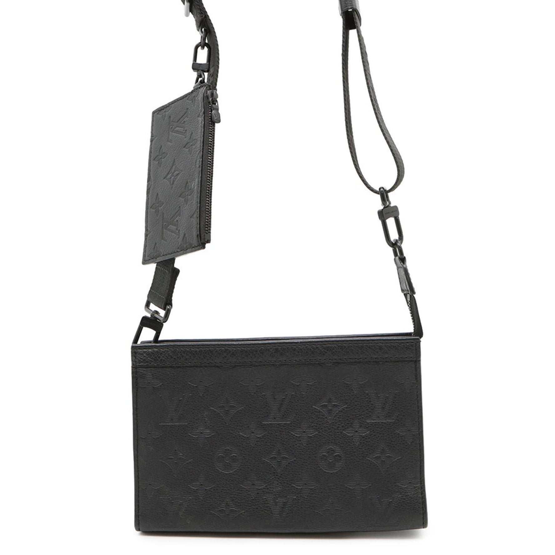 Louis Vuitton Monogram Shadow Gaston Wearable Wallet Shoulder Bag Black