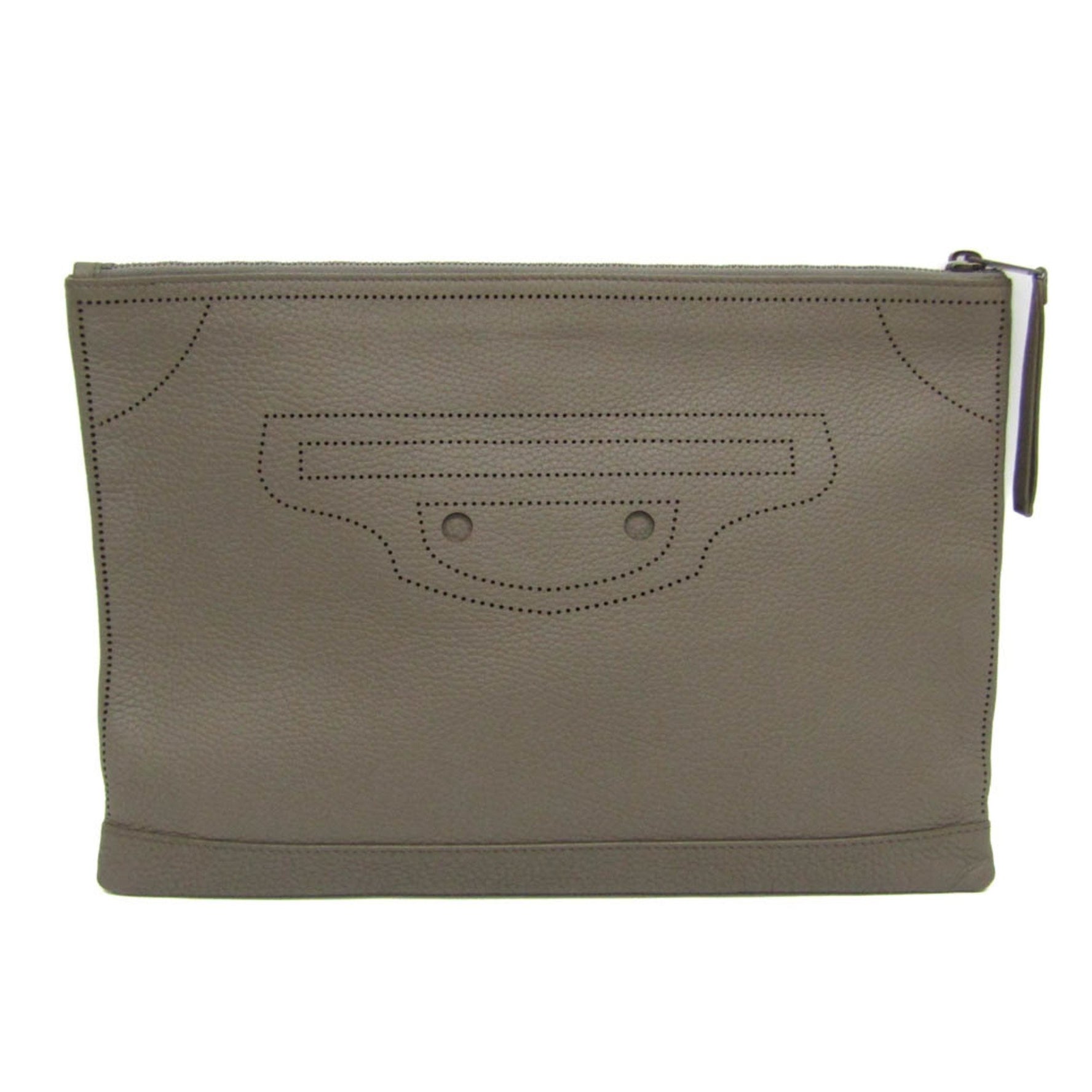 Balenciaga Classical Clutch Pouch Women,Men Leather Clutch Bag Grayish