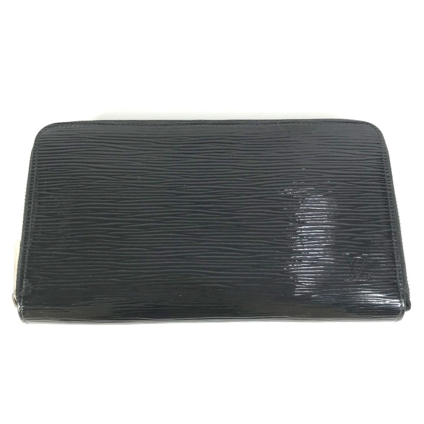 LOUIS VUITTON Epi Electric Zippy Organizer Round Zipper Clutch Bag/Long Wallet in Leather, Unisex, Noir/Black