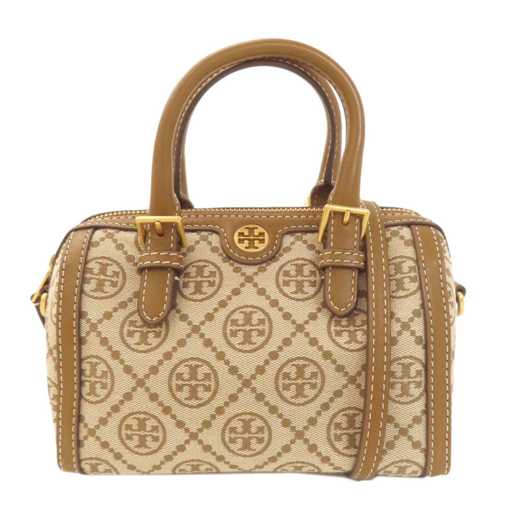 Tory Burch Petit Barrel T Monogram Handbag in Canvas/Leather