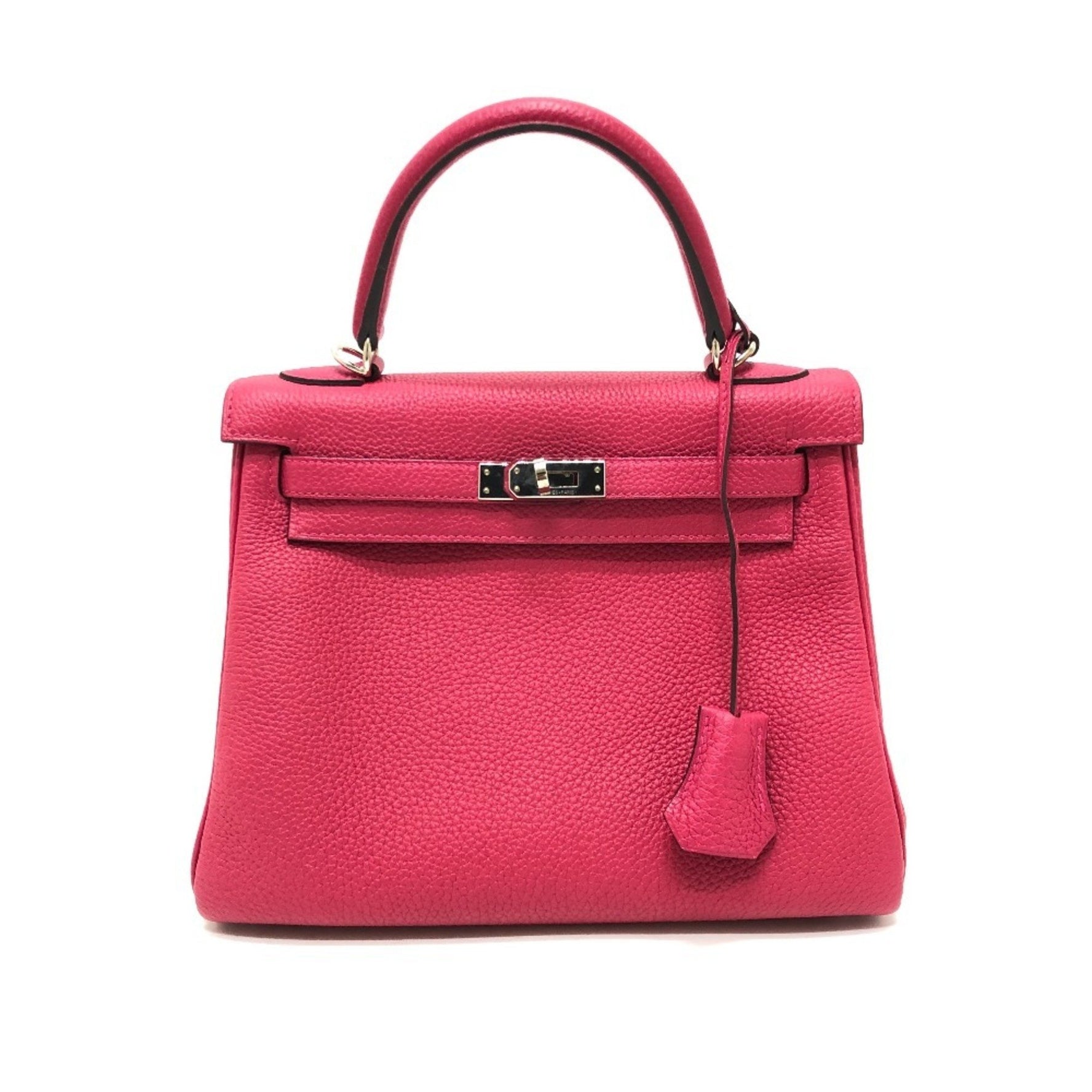 HERMES Kelly 25 2-Way Bag, Handbag, Togo, Women's, Raspberry Pink, Like New