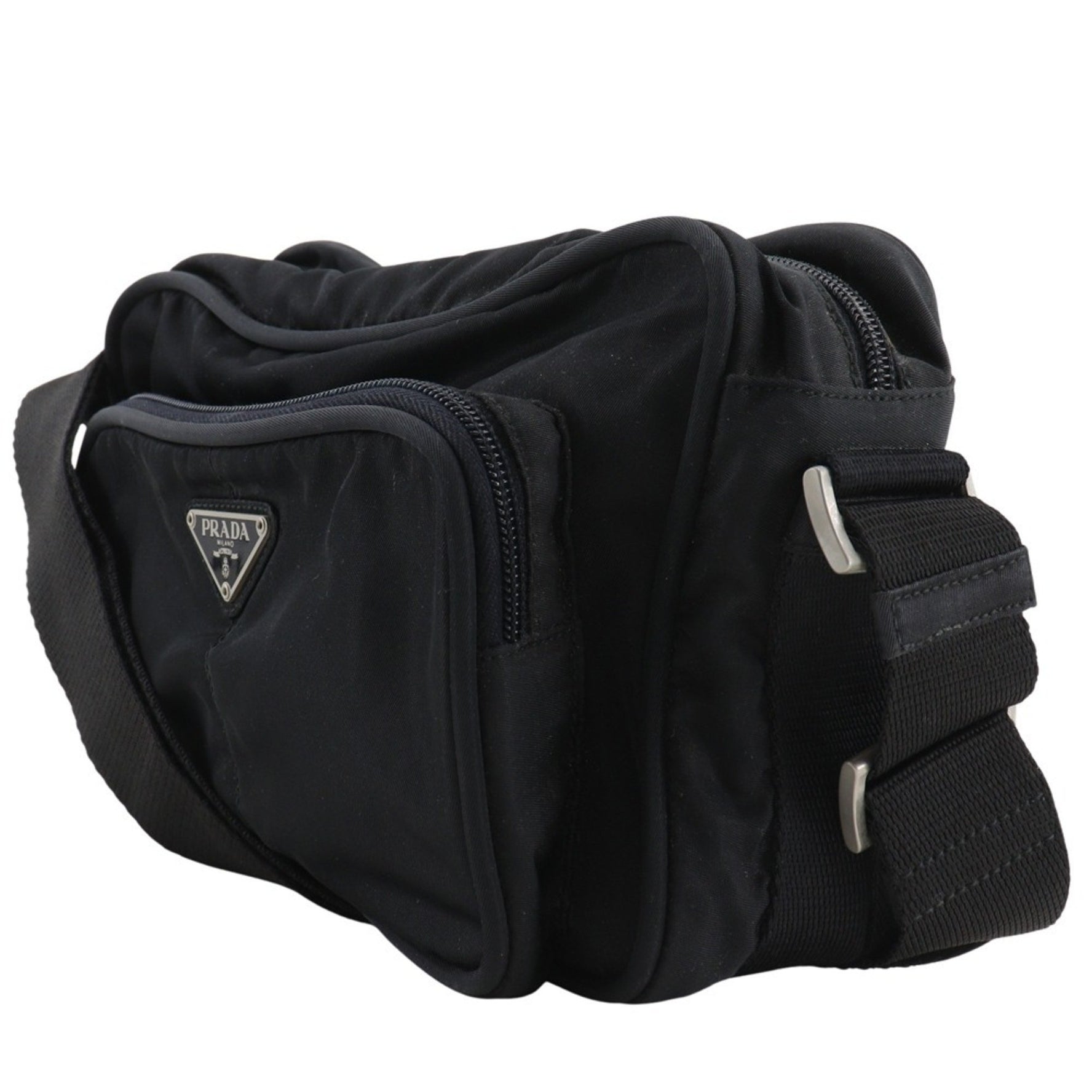 Prada Nylon Shoulder Bag, Black, Unisex