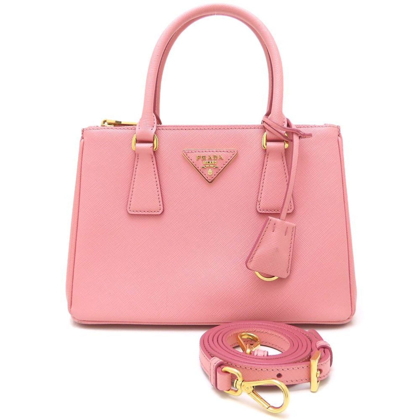 PRADA 1BA896 Shoulder Bag 2Way Saffiano Leather Petalo Pink