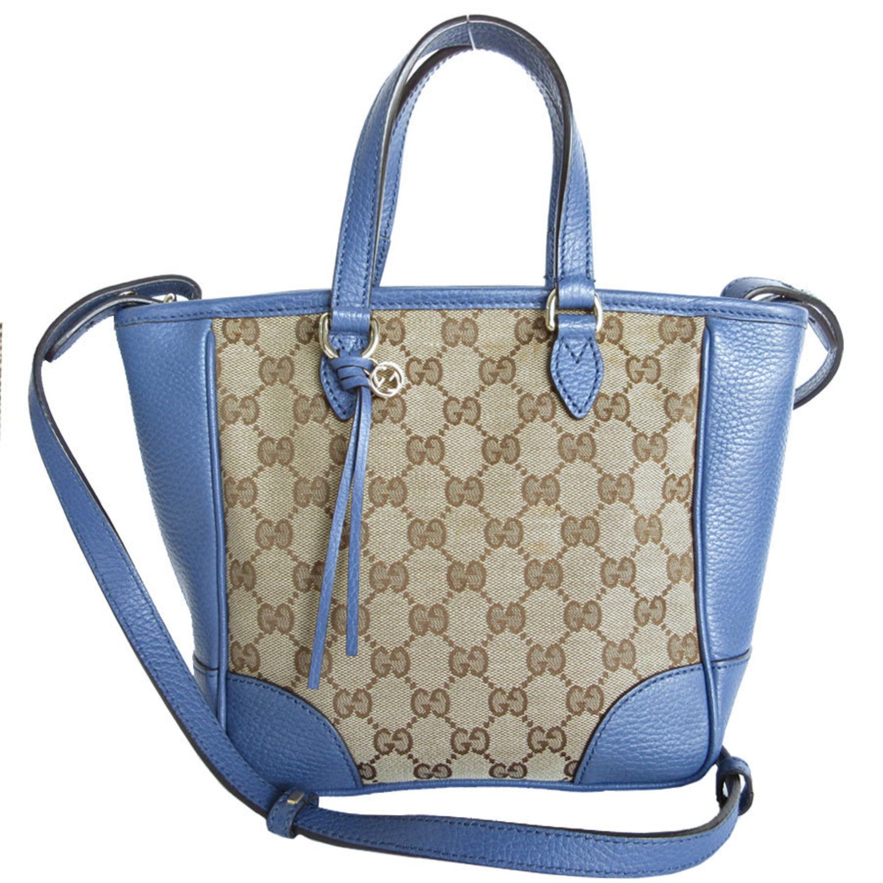 GUCCI Handbag Shoulder Bag GG Canvas Leather Beige Brown Blue Women's s0204g