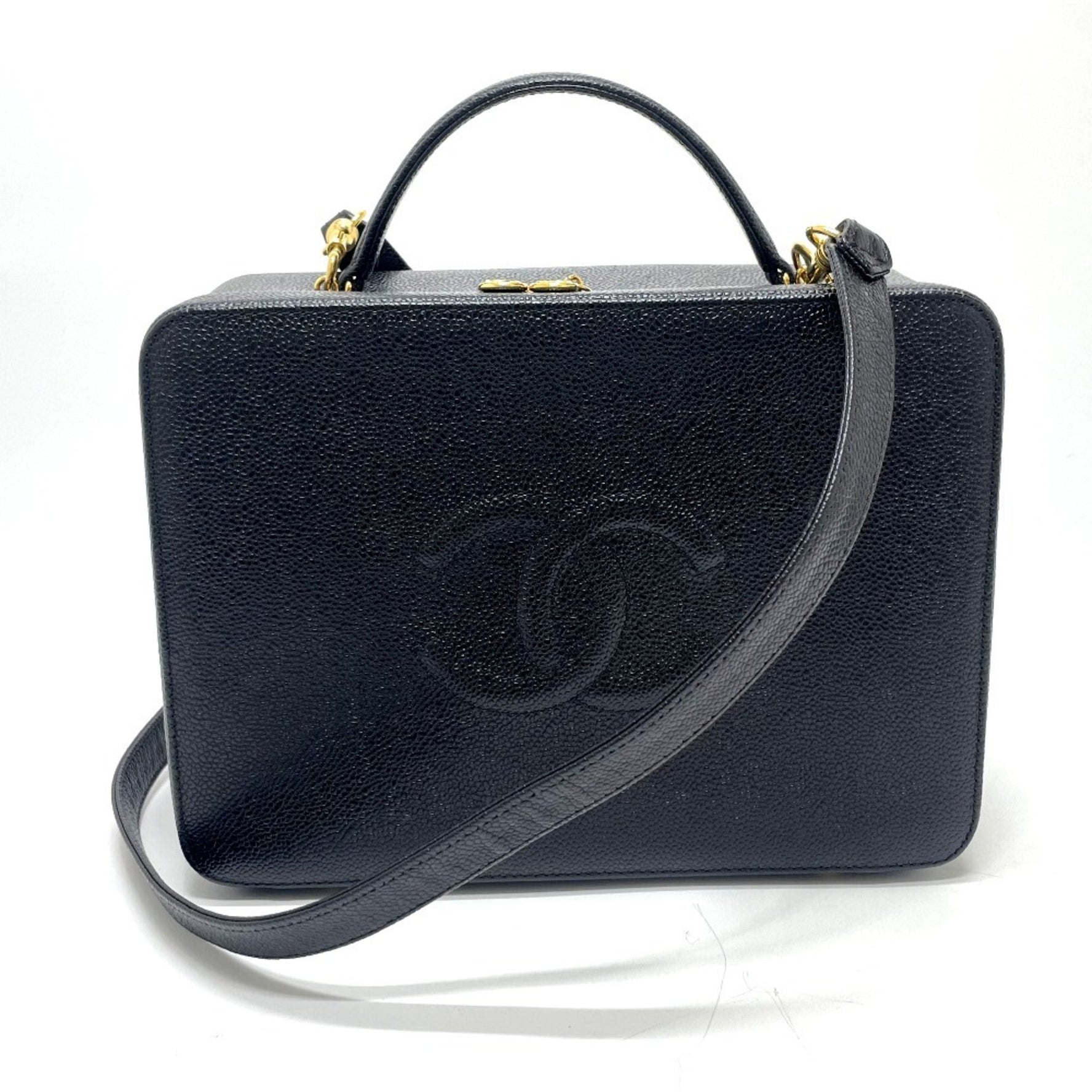 CHANEL Coco Mark Vanity Bag, Deka Coco, Shoulder Bag/Handbag, Caviar Skin