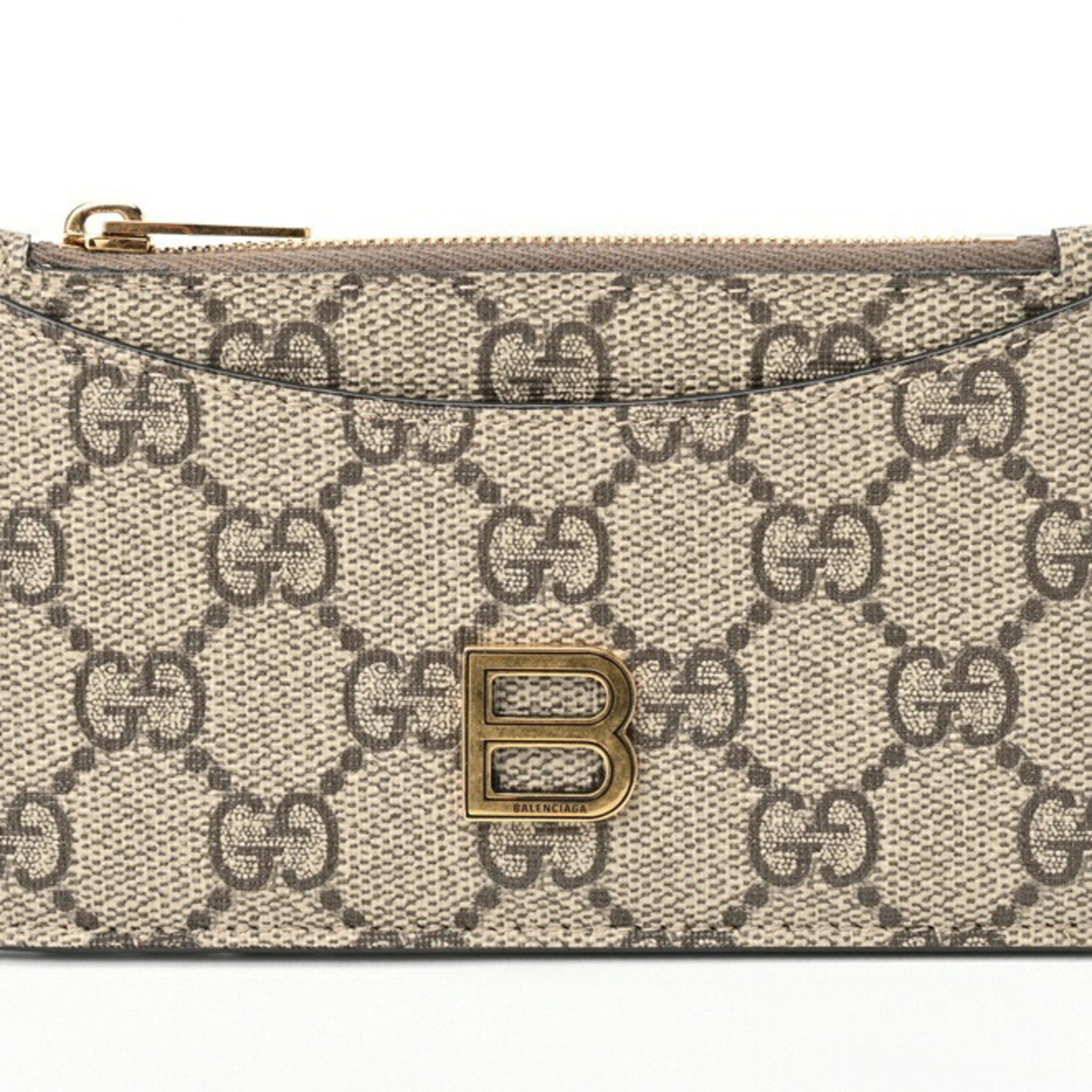 Gucci x Balenciaga Hacker Project B Coin Business Card Holder/Card Case GG Supreme Greige S-155218