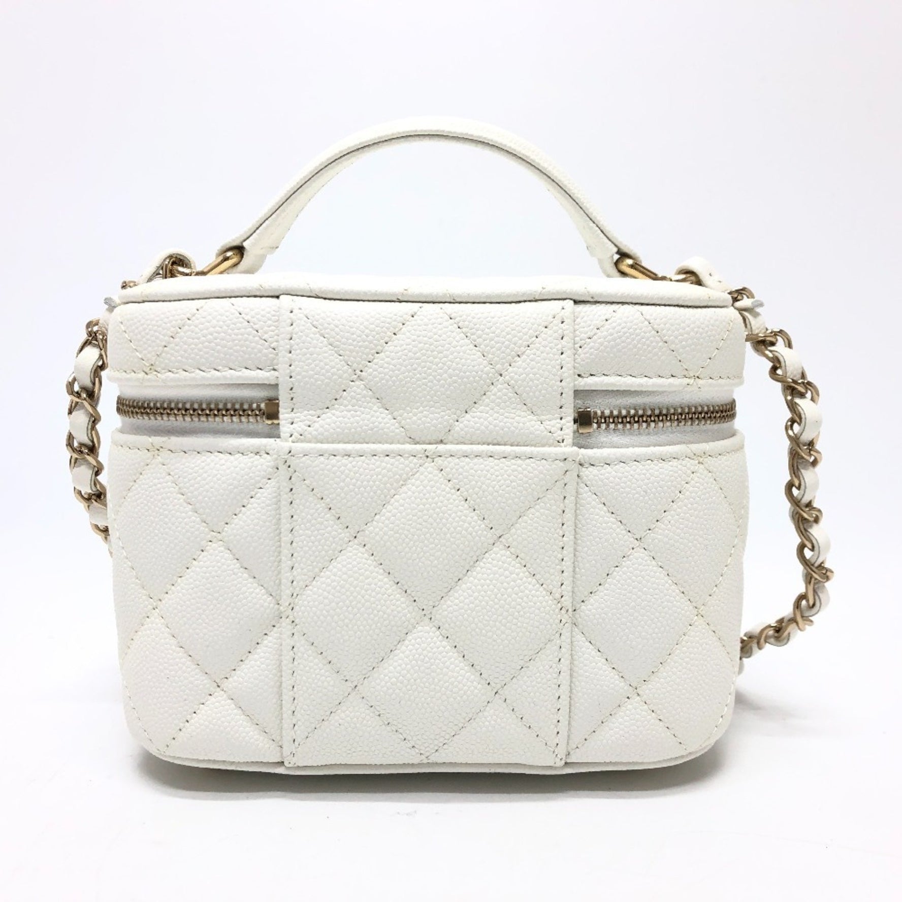 CHANEL Coco Mark CC Vanity Bag Chain Handbag Shoulder Caviar Skin