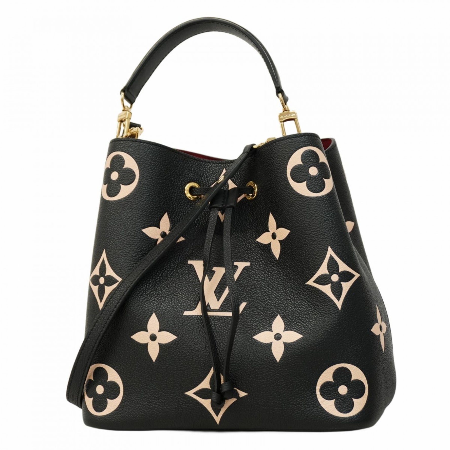 Louis Vuitton Monogram Empreinte Two-Tone NeoNoe MM Handbag Black/Beige Bag