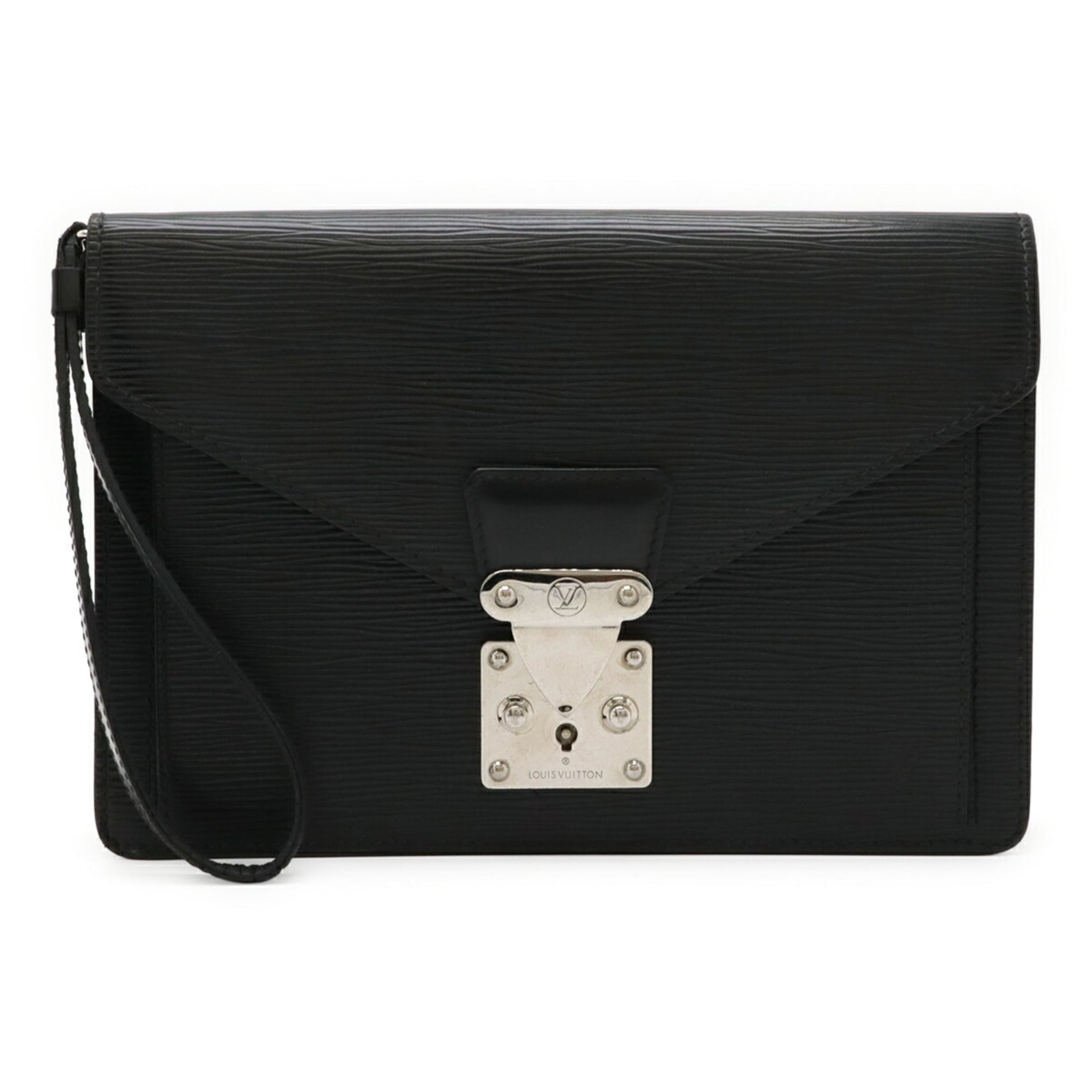 LOUIS VUITTON Epi Leather Pochette Serie Dragonne Second Bag, Noir, Black, Non-sticky