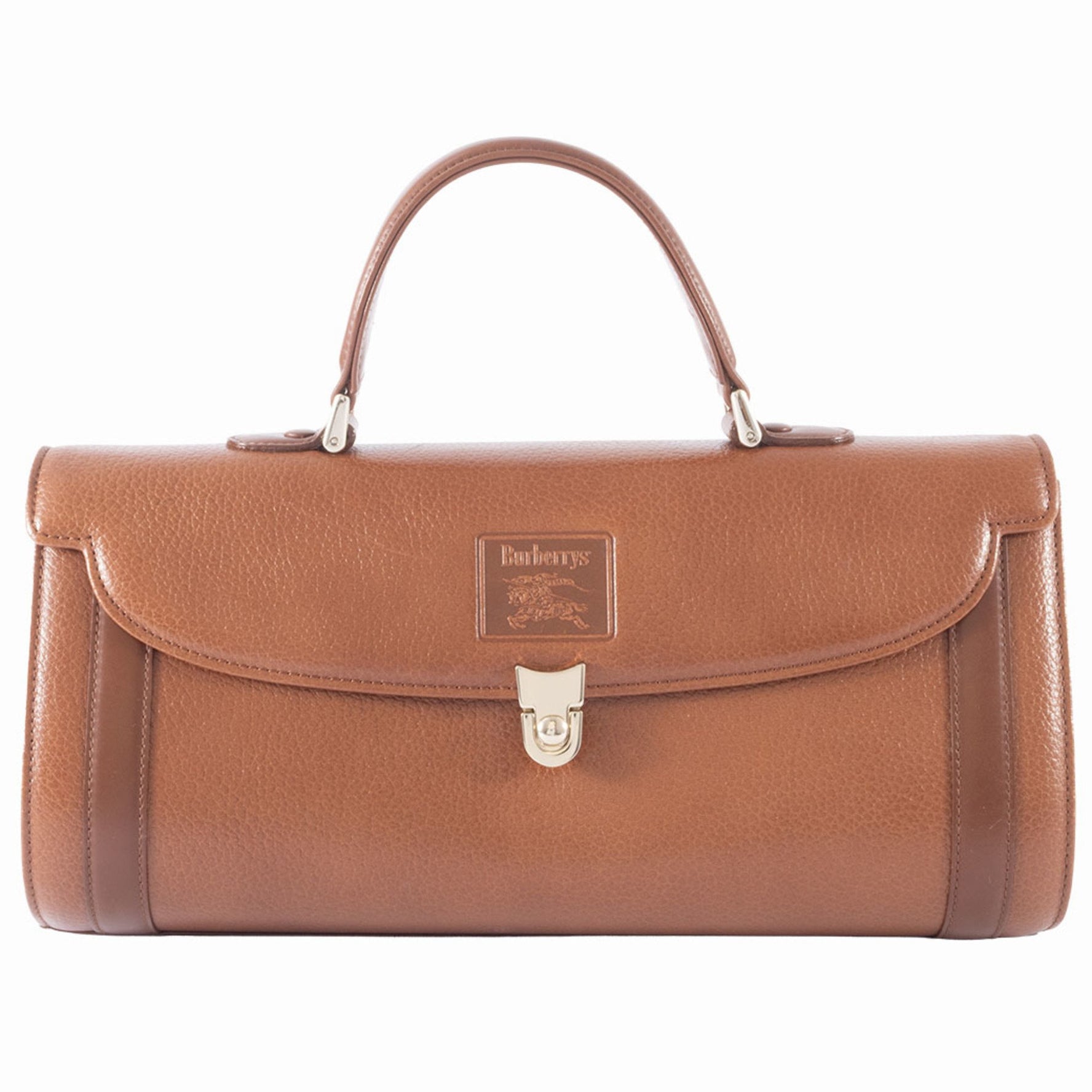 Burberry Burberrys Handbag Leather Brown Women's Flap BURBERRY