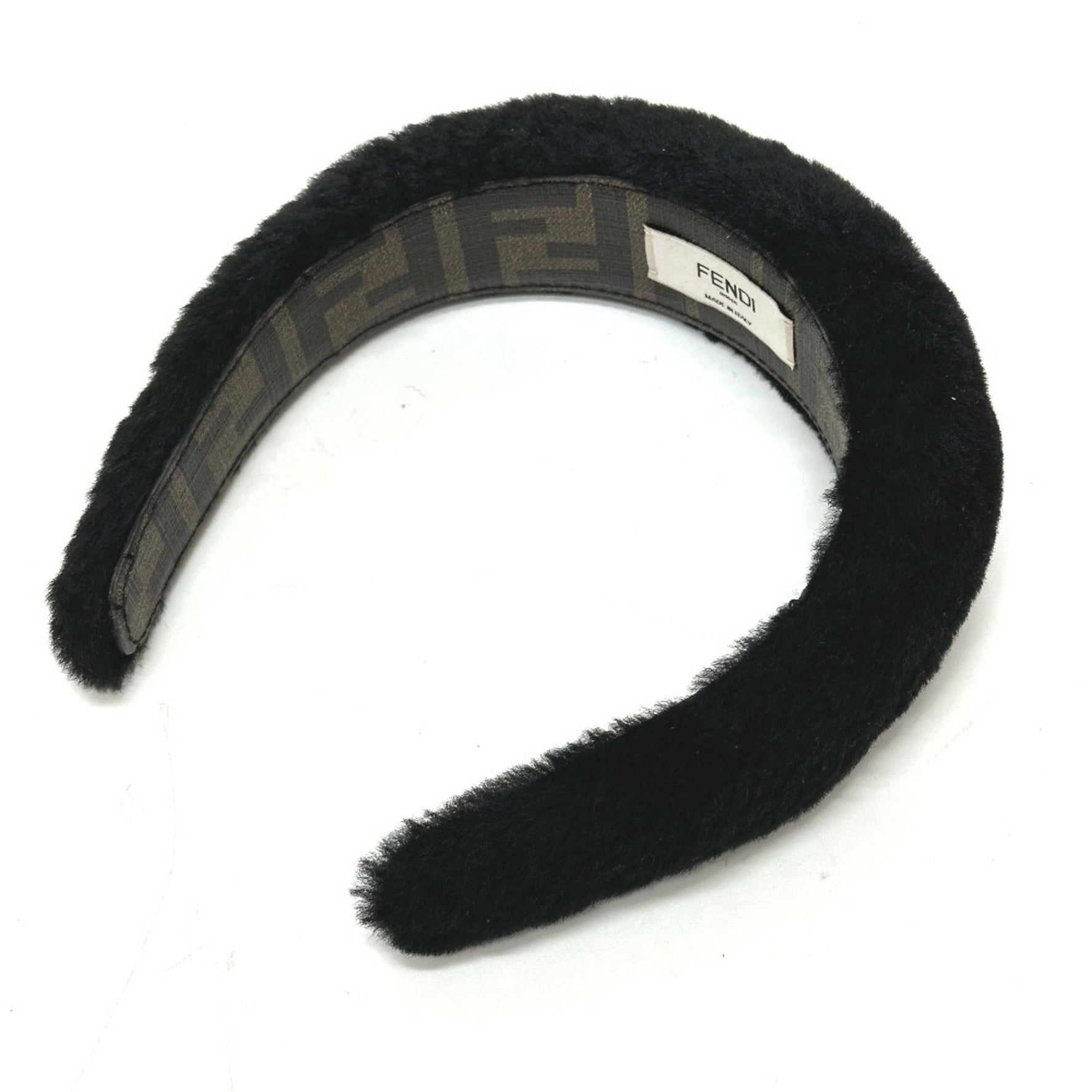 FENDI Hairband Headband Boa Zucca Hair Accessory Fur