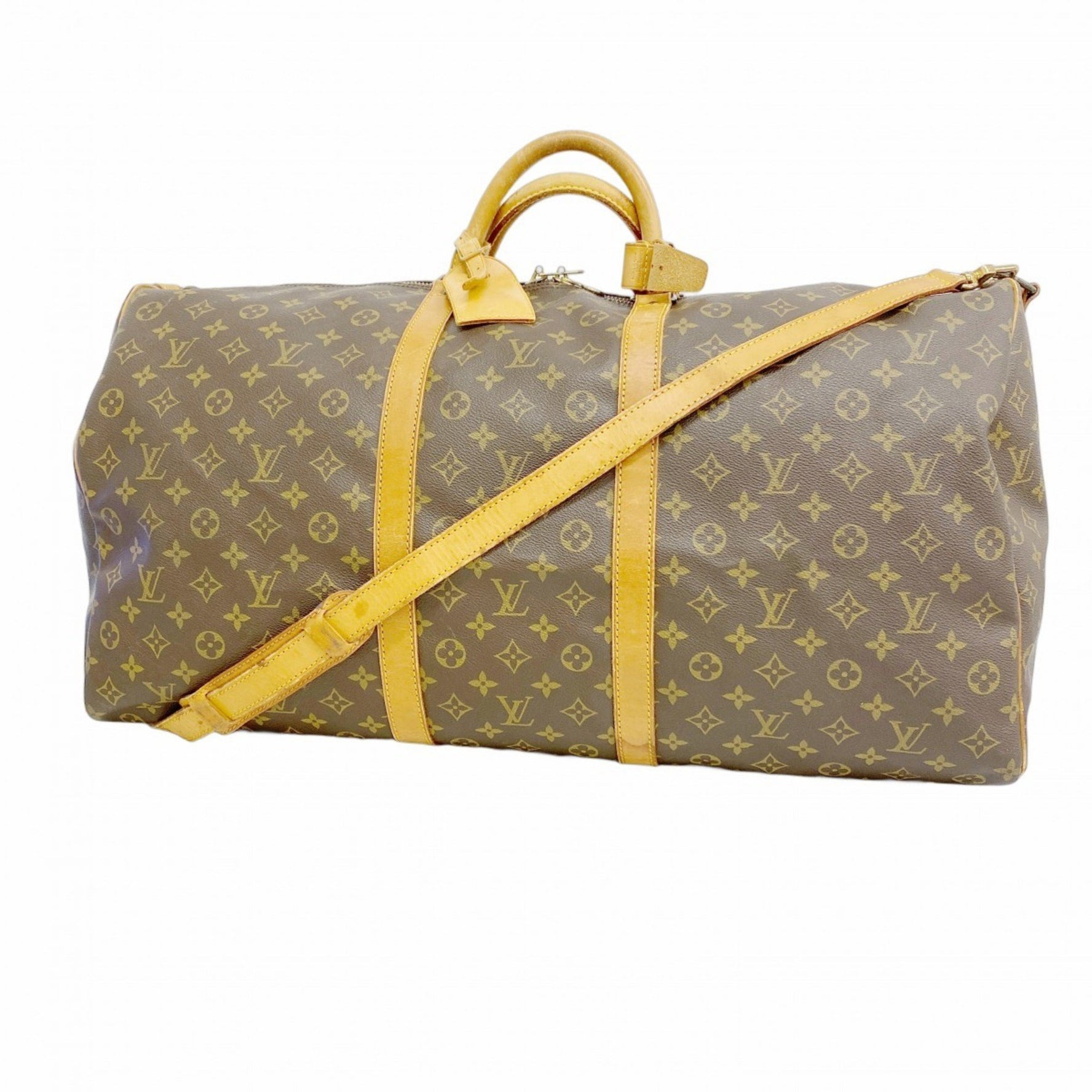 Louis Vuitton Monogram Keepall Bandouliere 60 Boston Bag Brown Men's and Women's