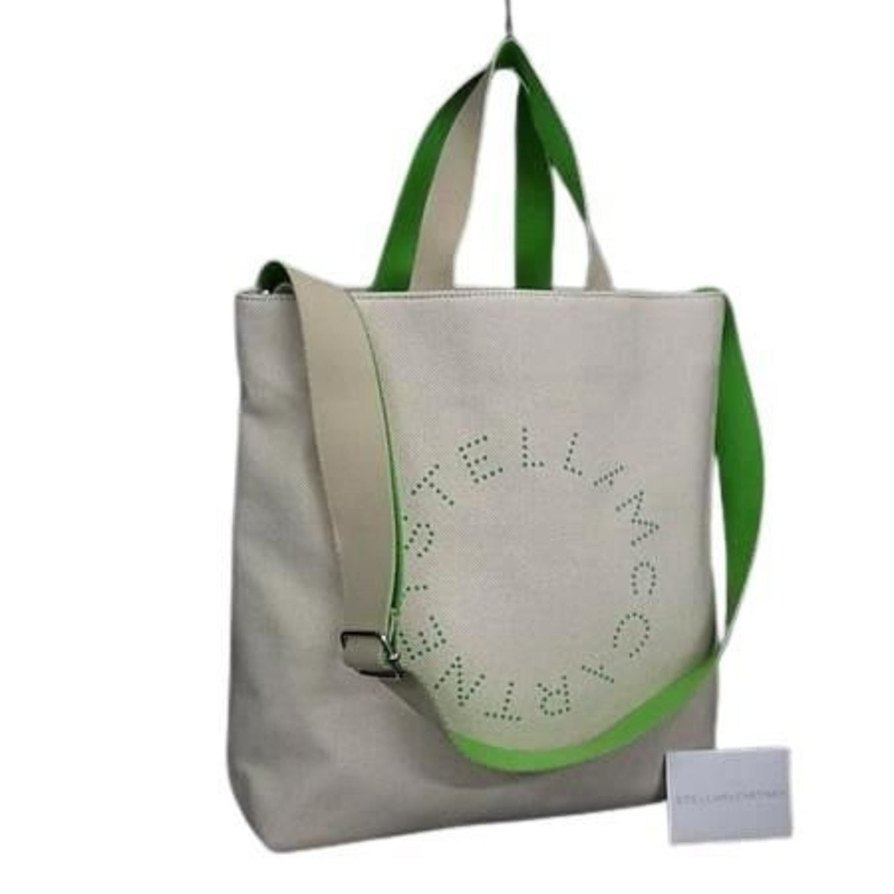 STELLA McCARTNEY Handbag Ivory Green Canvas