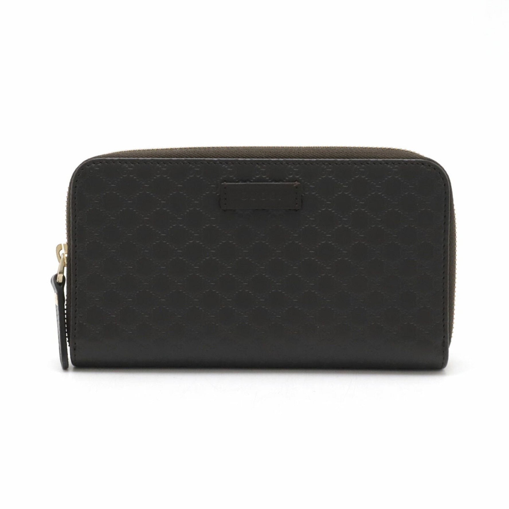 GUCCI Micro Guccissima Round Long Wallet Leather Dark Brown