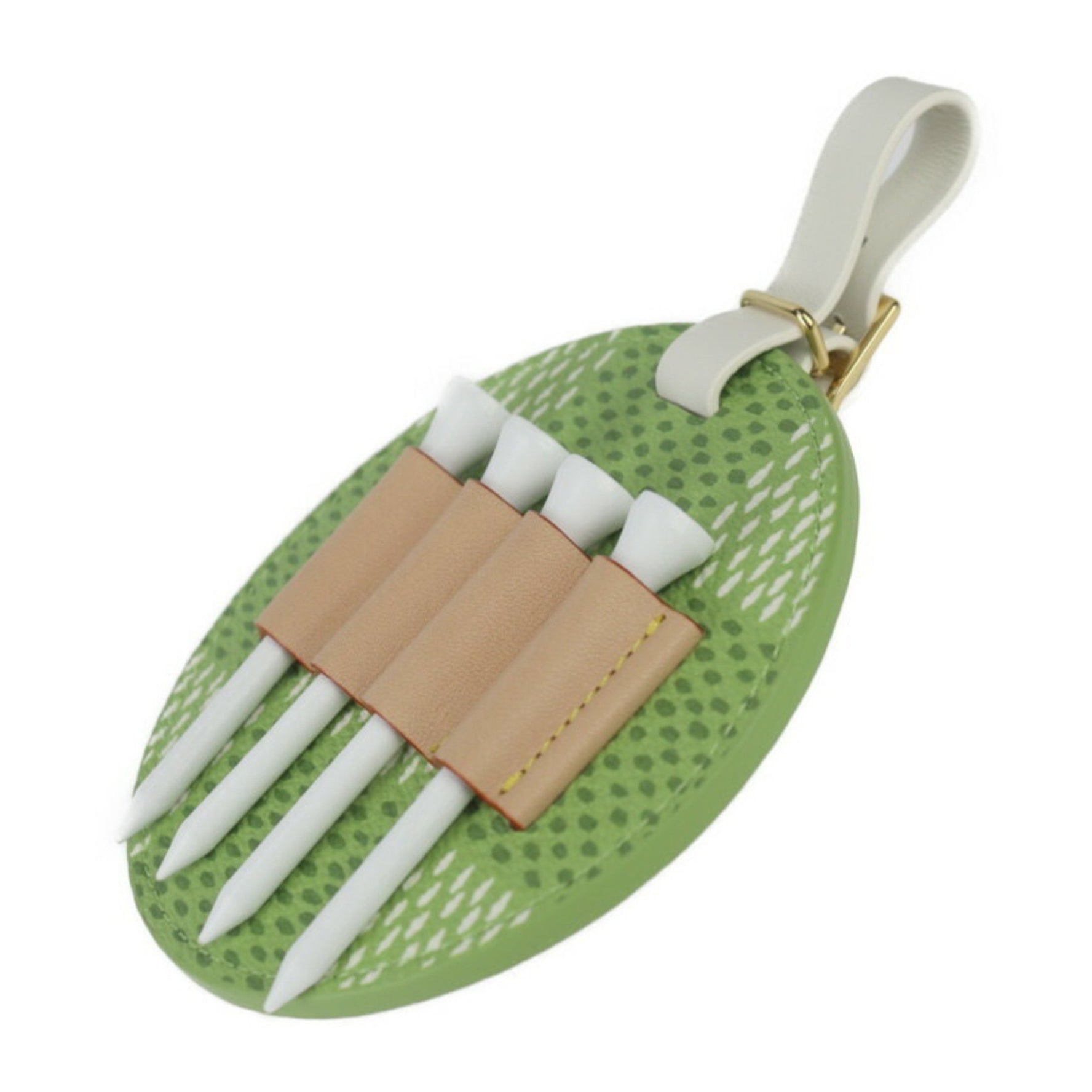 LOUIS VUITTON Louis Vuitton Bag Tag Golf Tee Accessories GI1063 Leather Damier Canvas Green White Charm