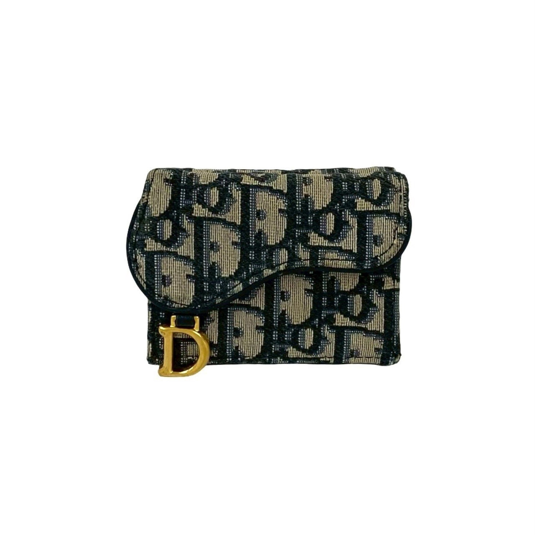 Christian Dior Trotter Print Canvas and Leather Tri-fold Wallet, Mini