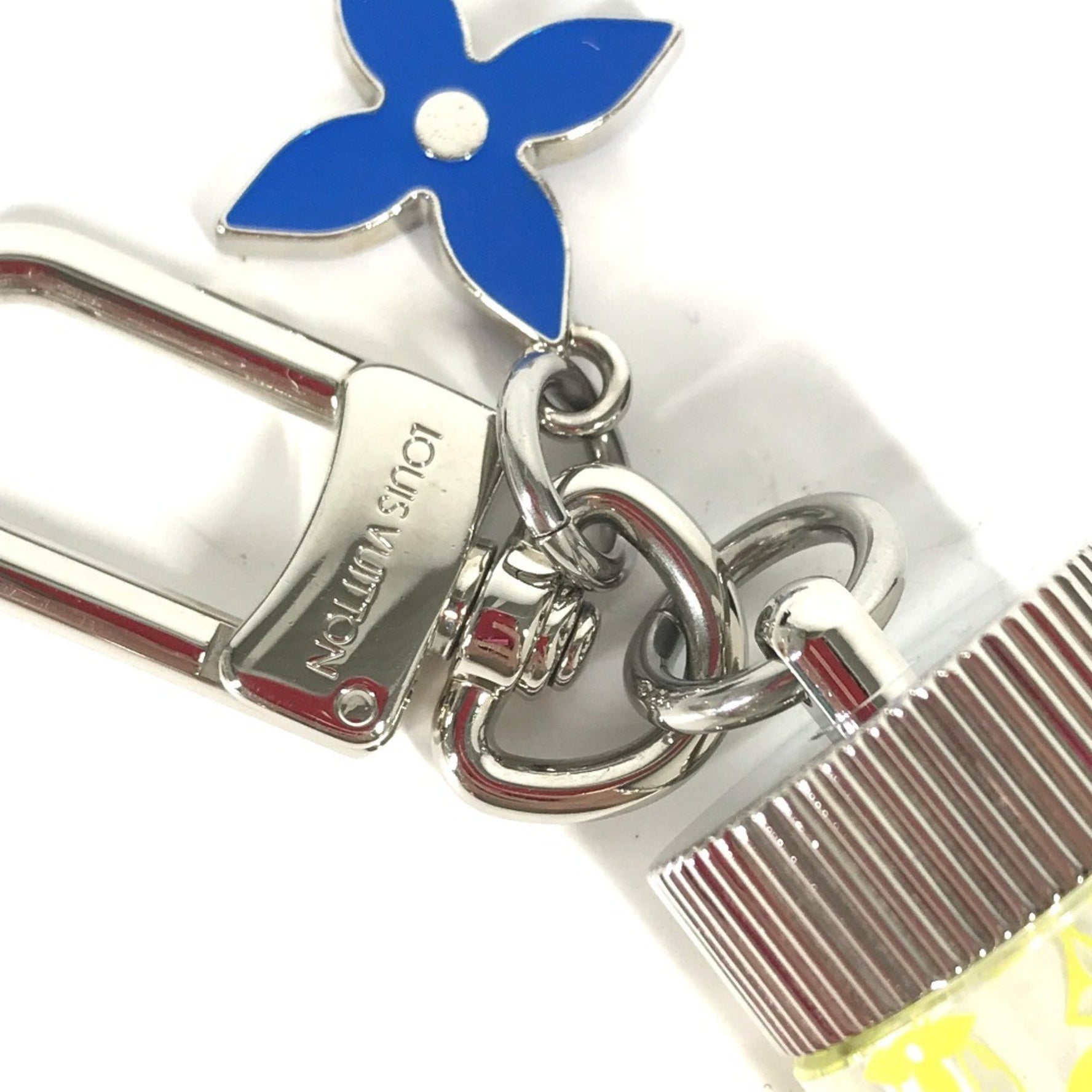 LOUIS VUITTON M00343 Monogram Bijou Sac Message in a Bottle Bag Charm Keychain, Metal/Glass, Men's, Yellow