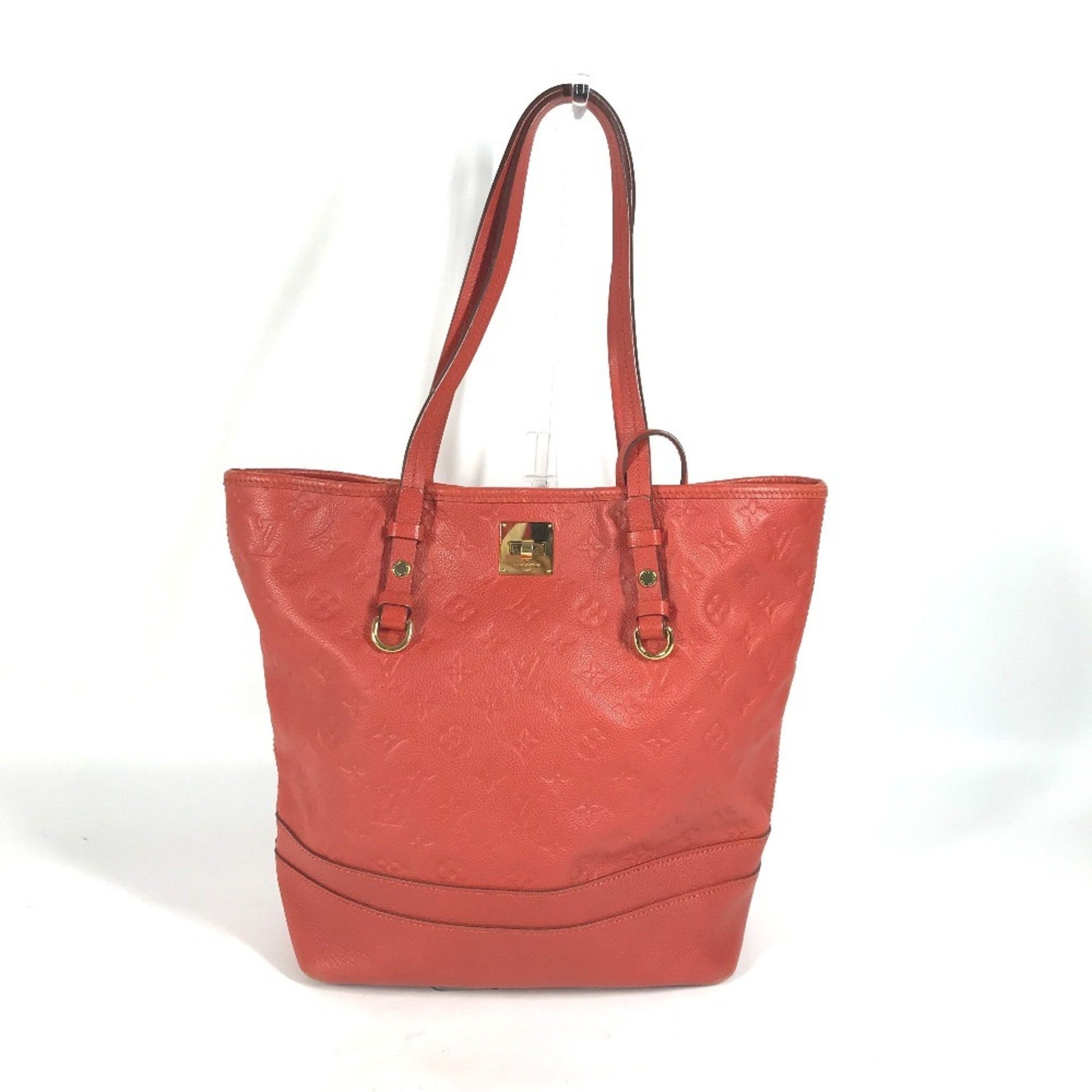 LOUIS VUITTON M40556 Monogram Empreinte Citadines PM Bucket Shoulder Bag with Pouch, Leather, Women's, Red