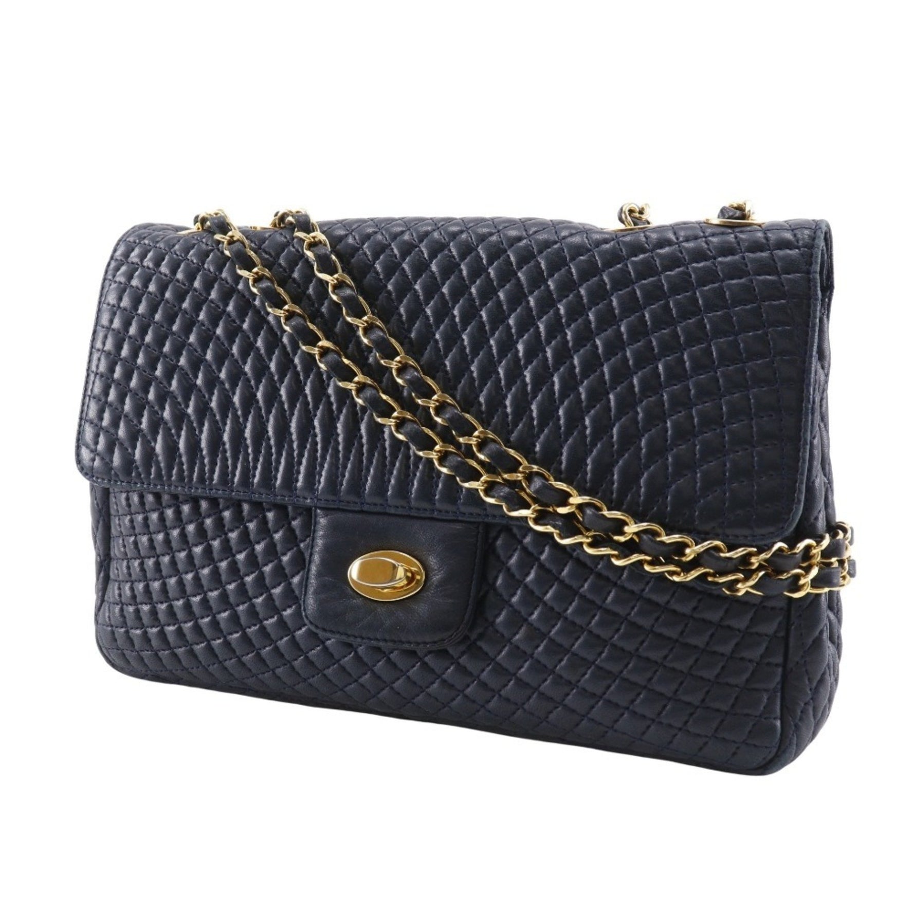 Bally Quilted Leather Chain Shoulder Bag, Turnlock