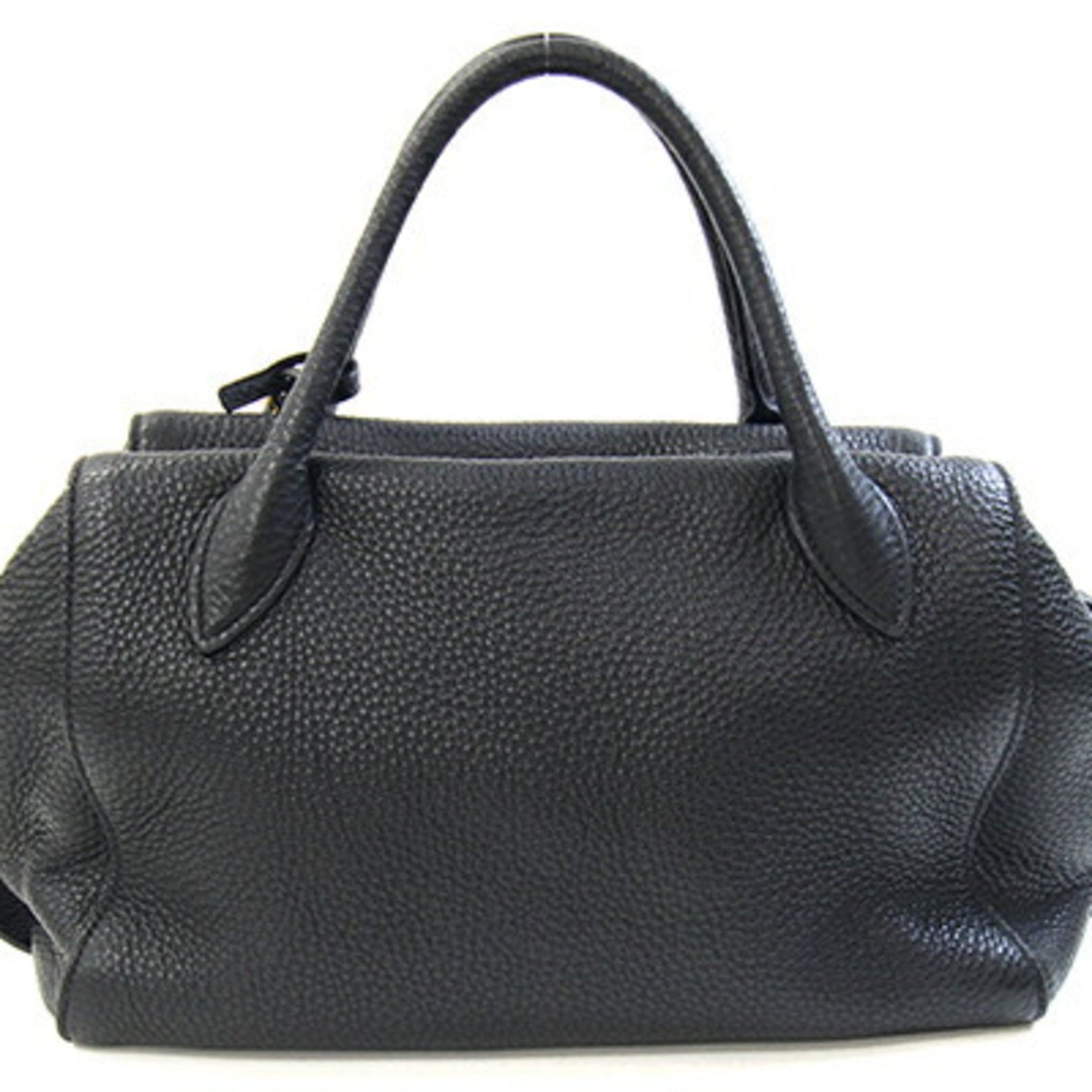 Prada Handbag Black Leather Mini Boston Shoulder Bag