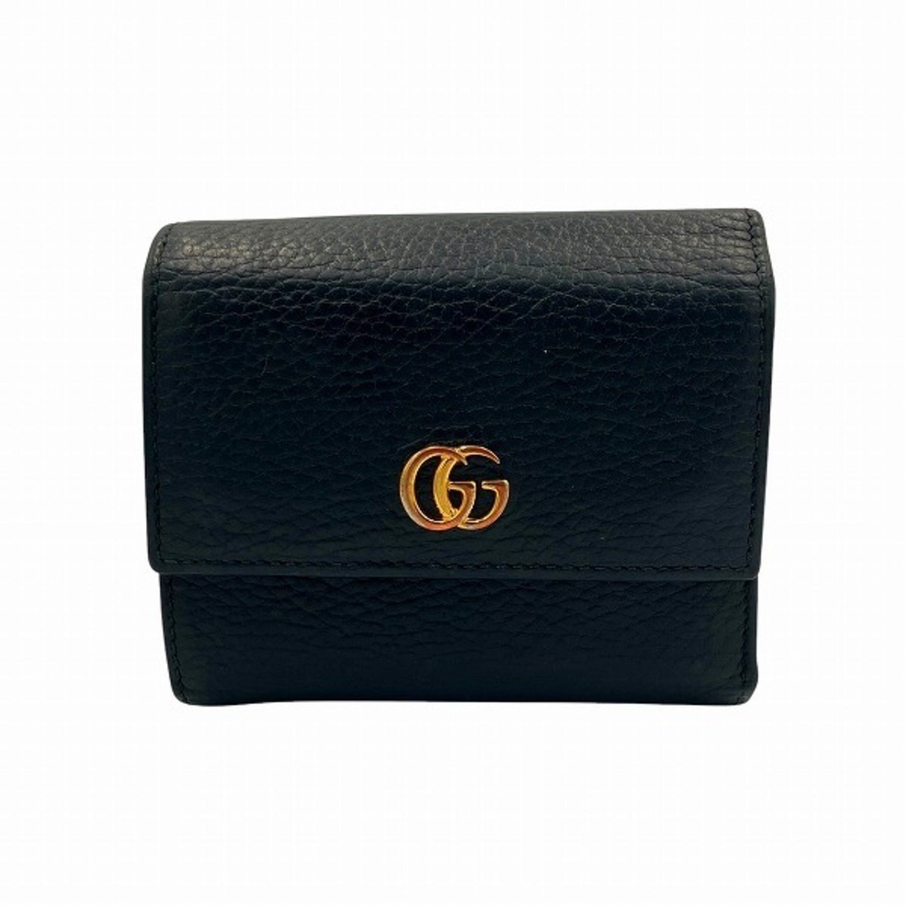 GUCCI GG Marmont Black Wallet Tri-fold Men's Women's