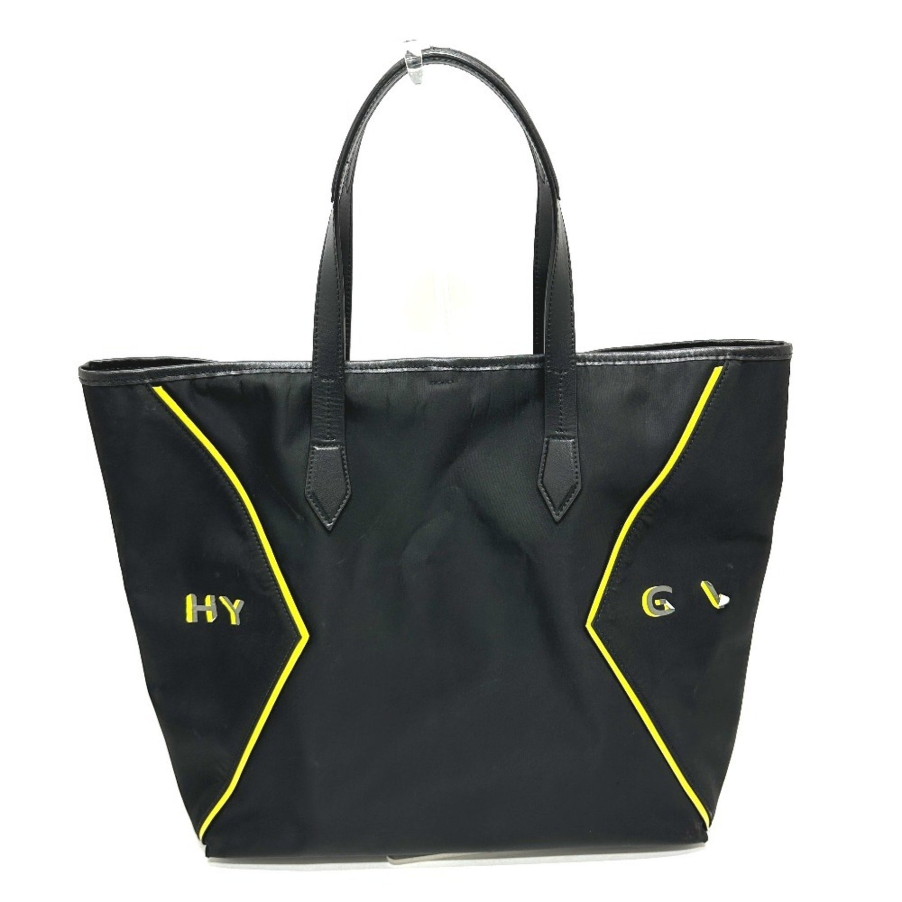 GIVENCHY Logo Shoulder Bag Tote Leather Nylon Men's Black