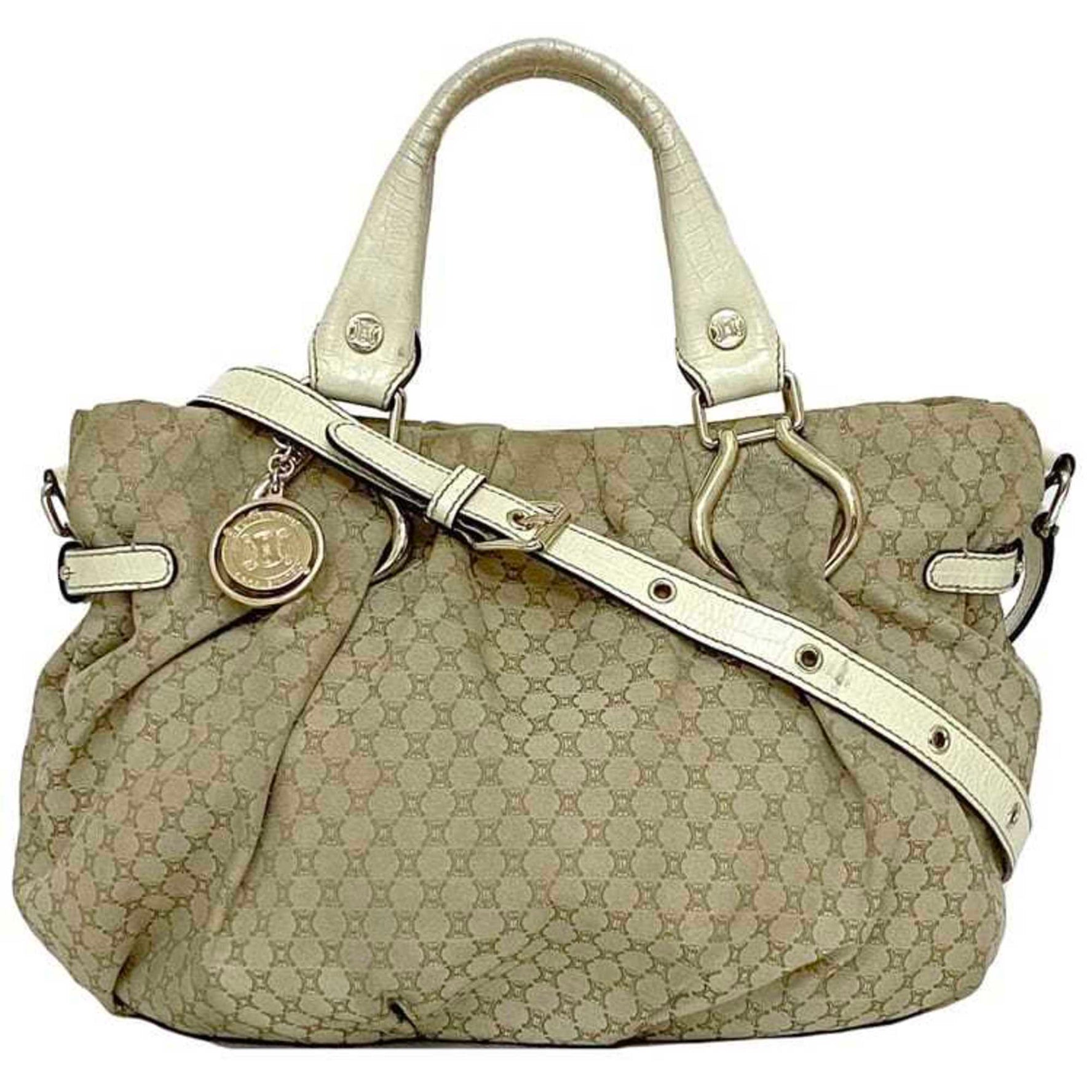 Celine Bittersweet Canvas Leather Tote Bag Shoulder