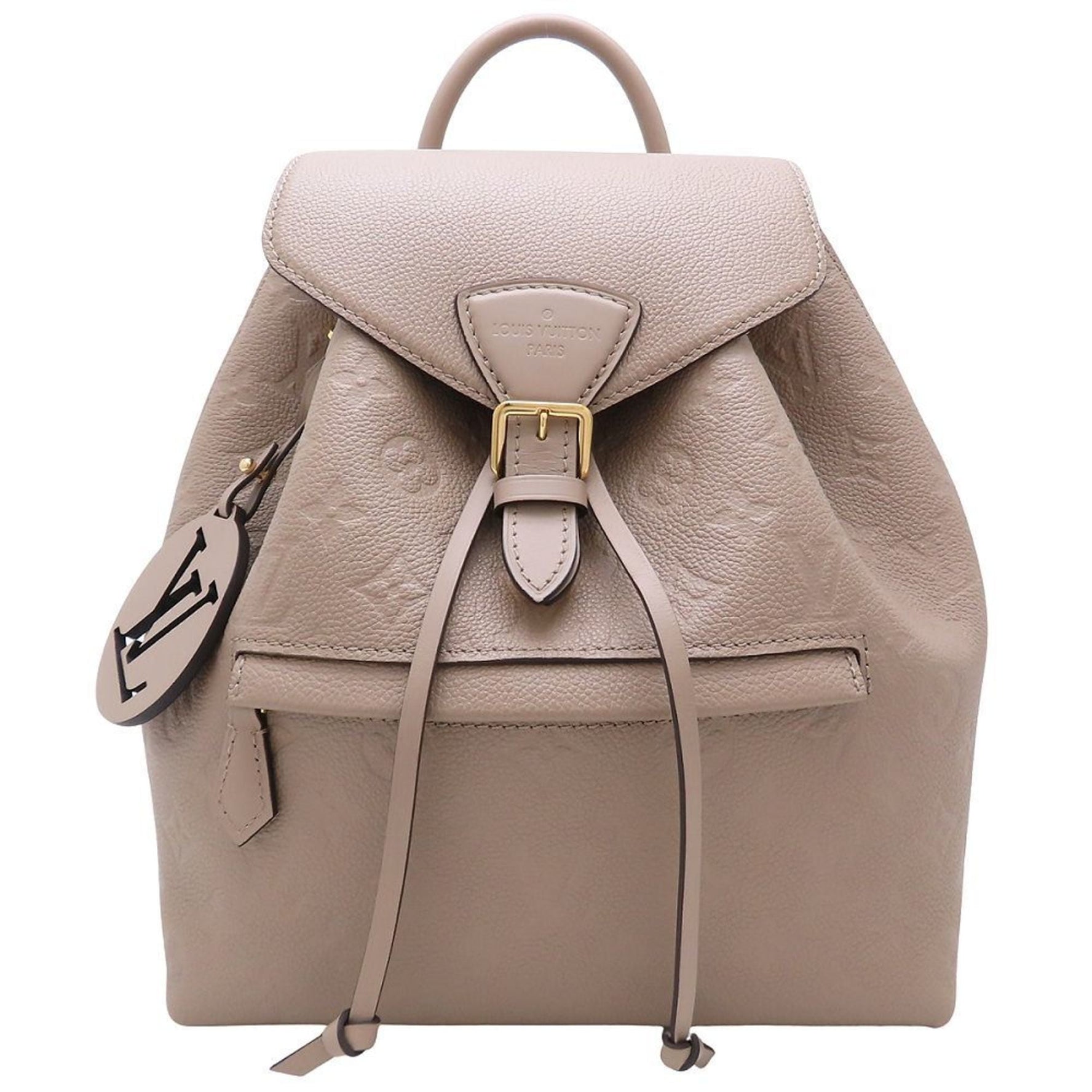 LOUIS VUITTON Monogram Empreinte Montsouris PM Tourterelle Backpack, Beige