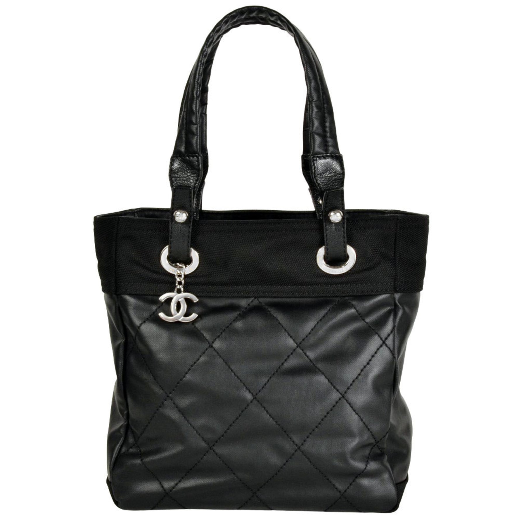 CHANEL Paris-Biarritz PM Tote Bag, Coated Canvas, Coco Mark